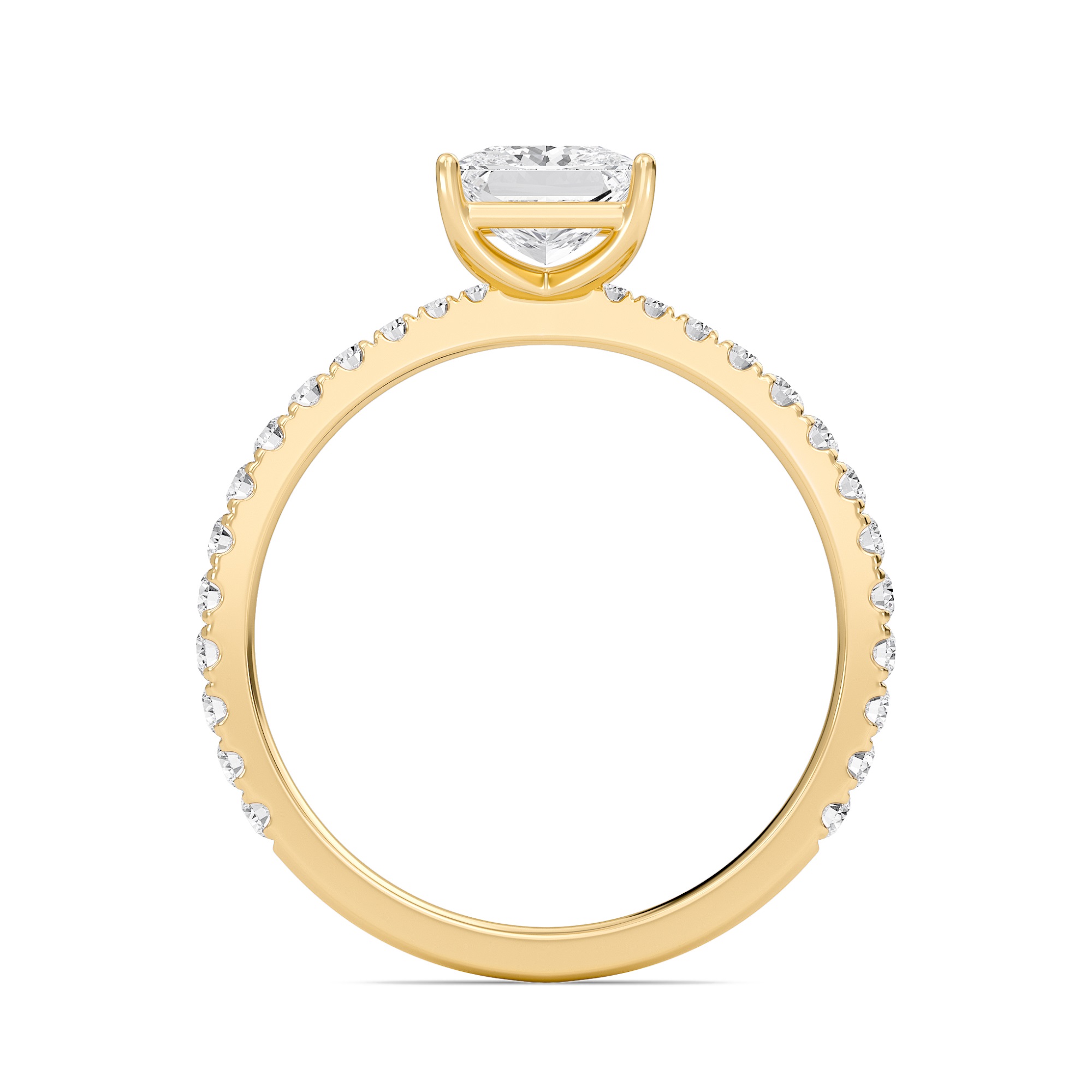 Princess Elegant Pave Engagement Ring