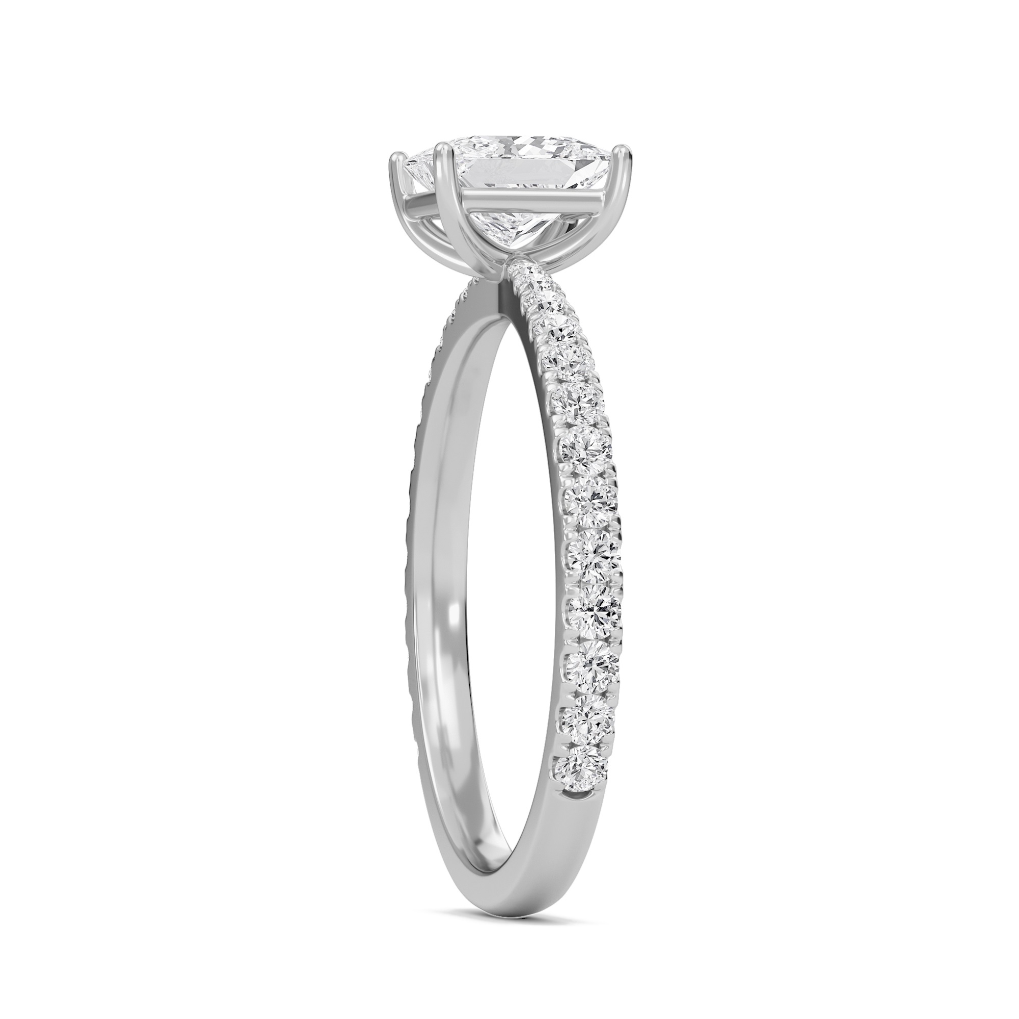 Princess Elegant Pave Engagement Ring