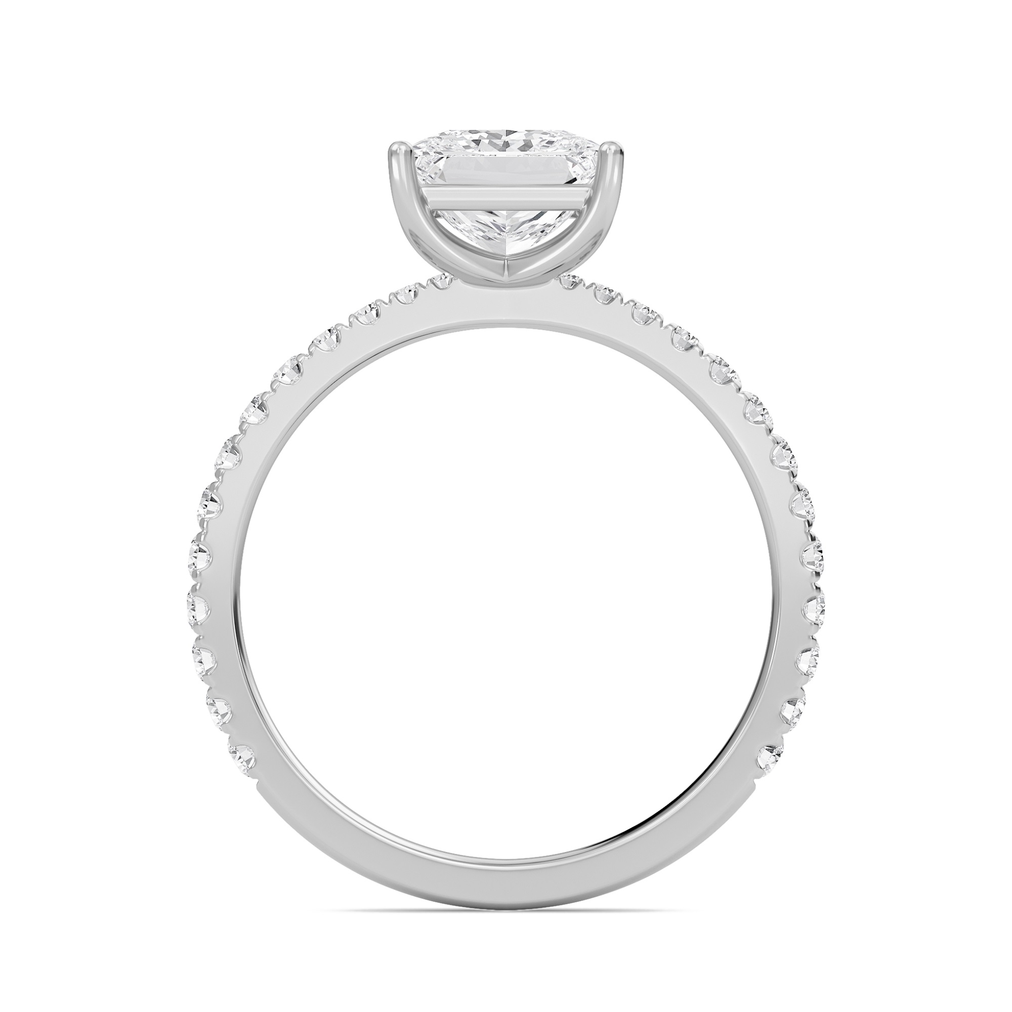 Princess Elegant Pave Engagement Ring