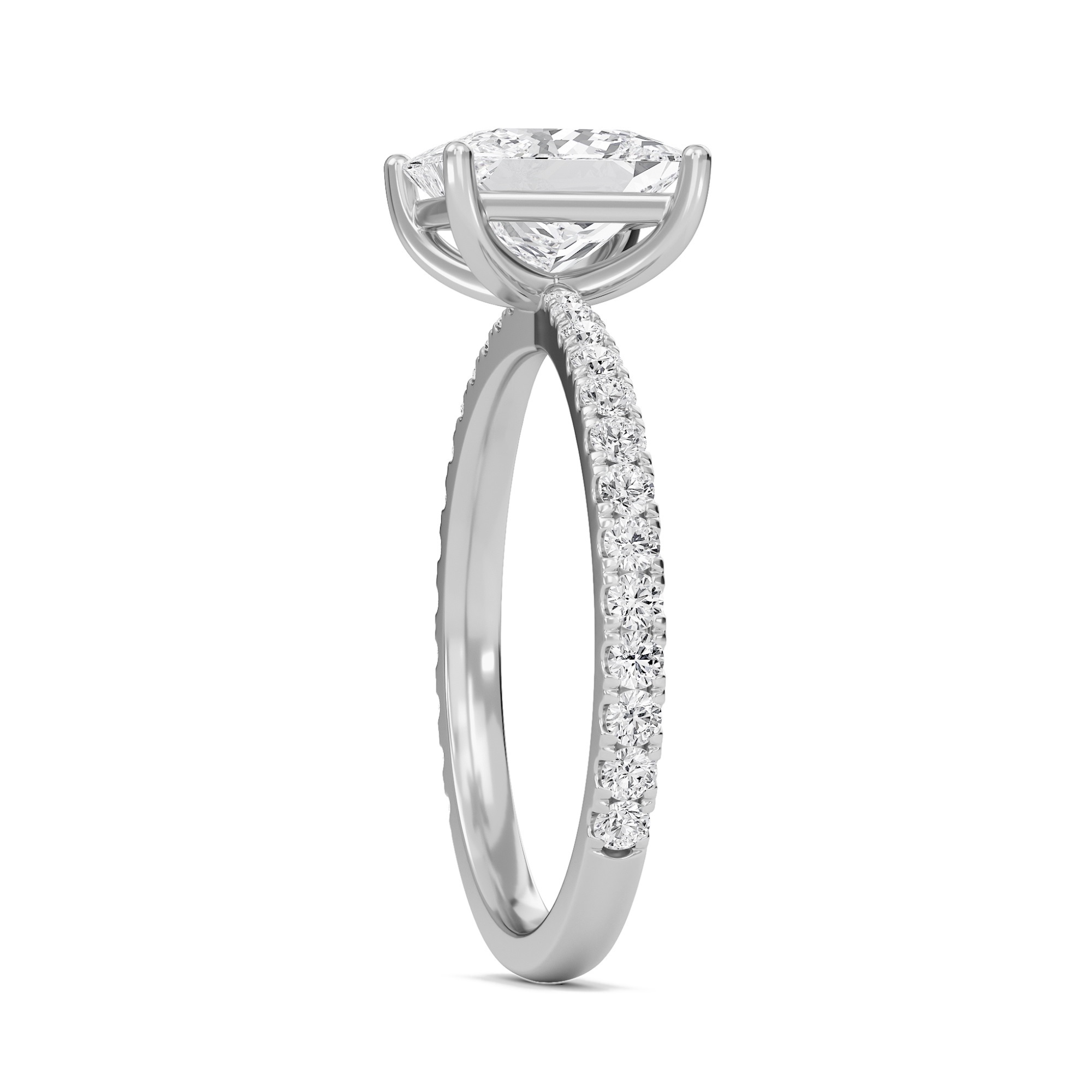 Princess Elegant Pave Engagement Ring