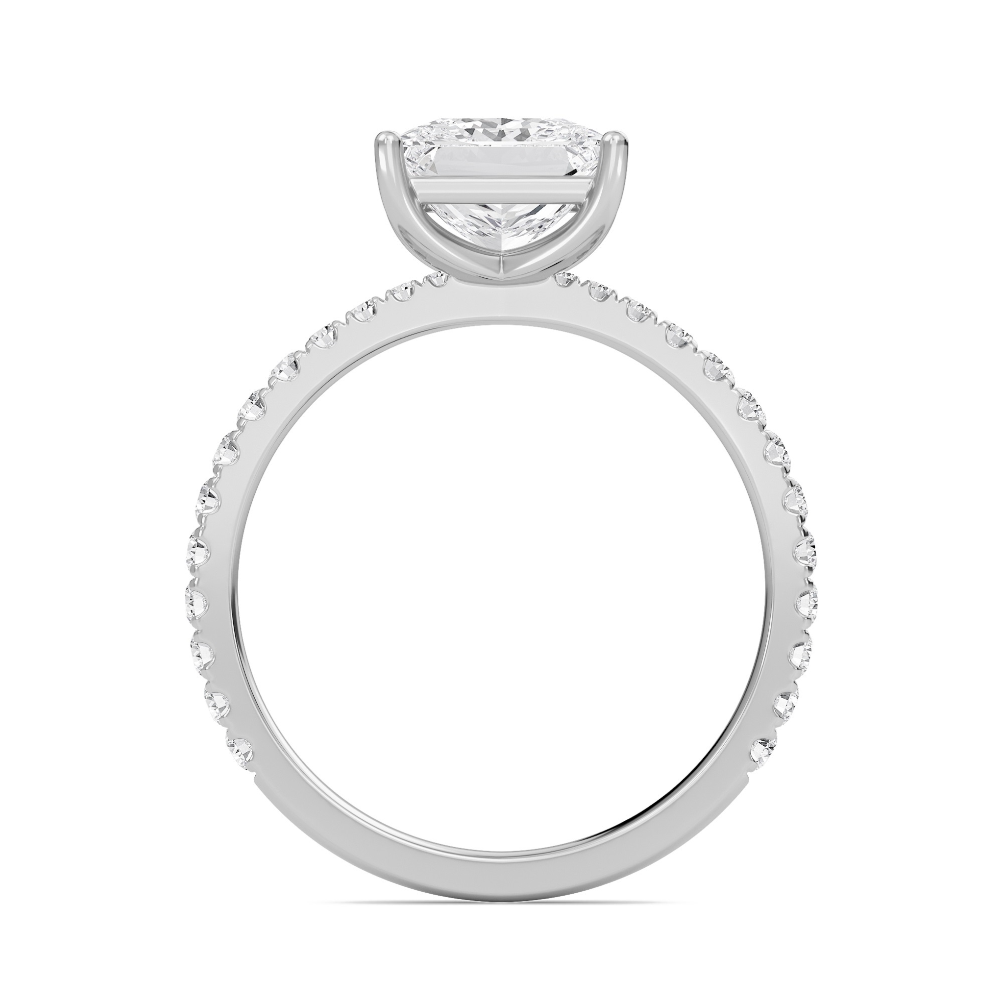 Princess Elegant Pave Engagement Ring