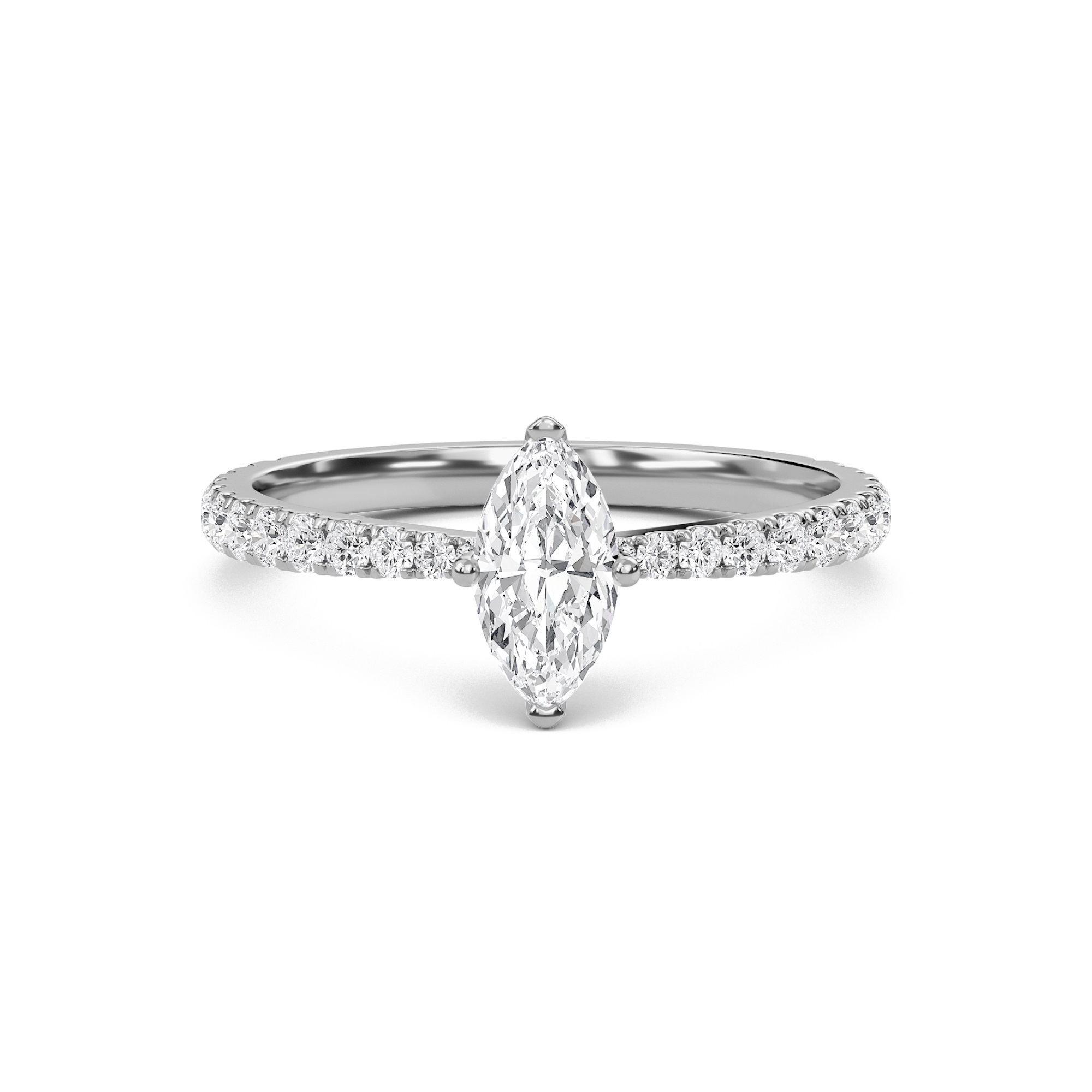Marquise Elegant Pave Engagement Ring