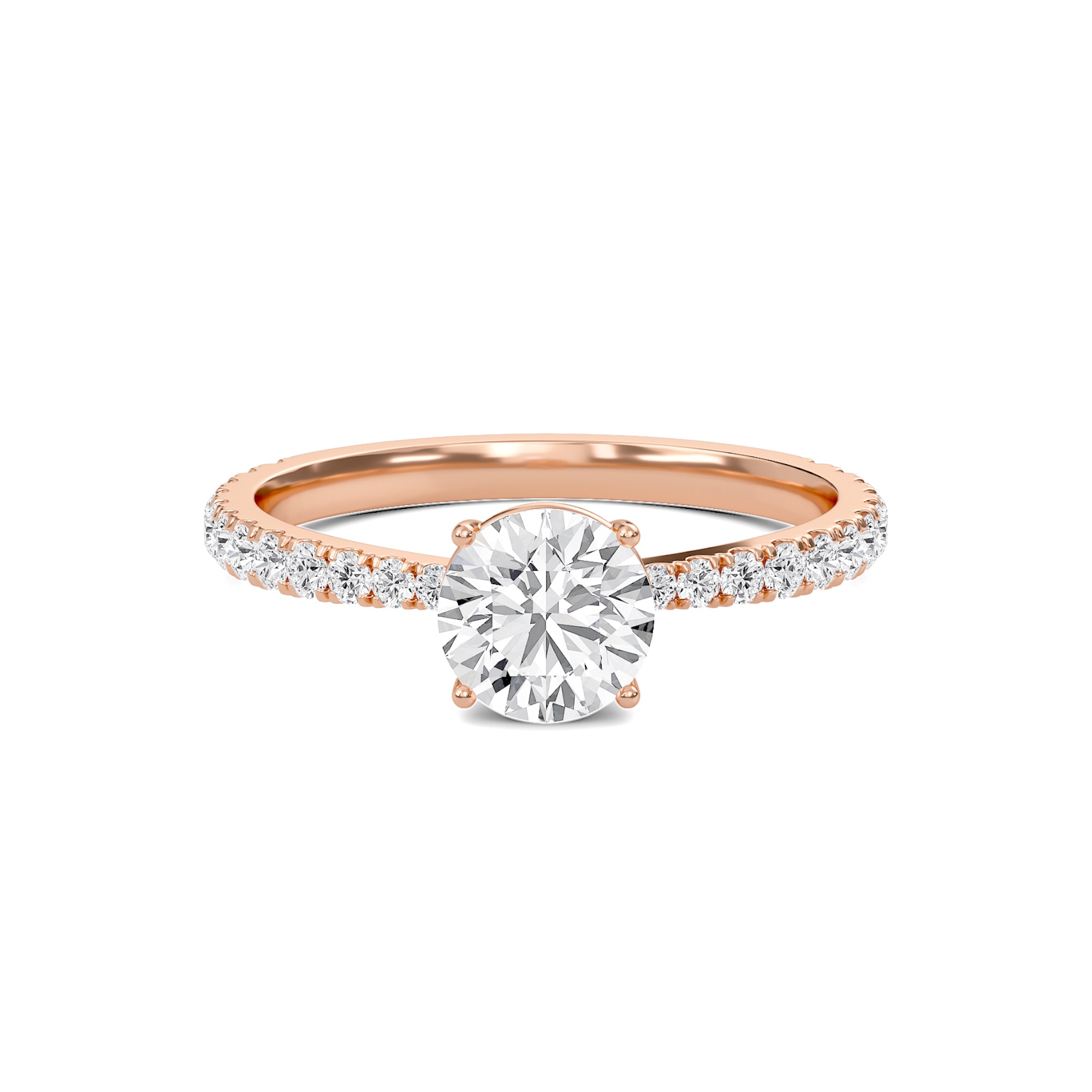 Round Elegant Pave Engagement Ring