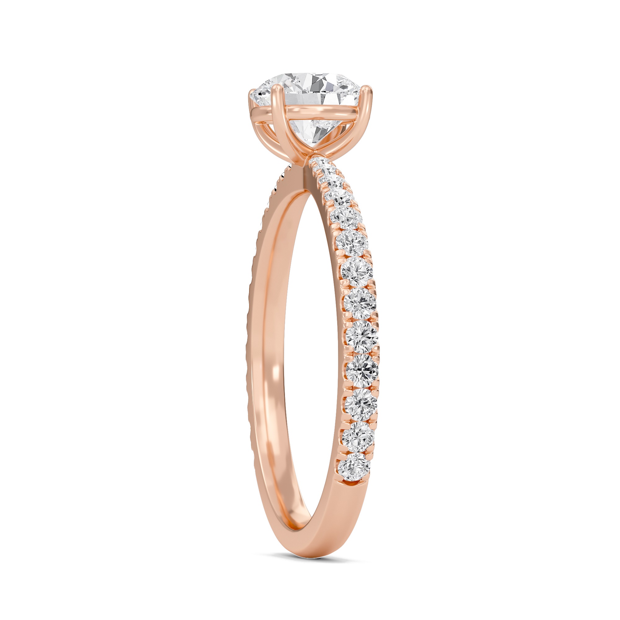 Round Elegant Pave Engagement Ring