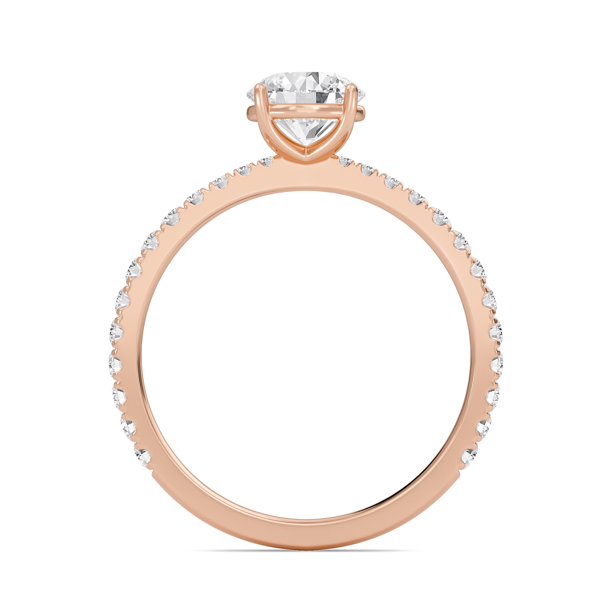 Round Elegant Pave Engagement Ring
