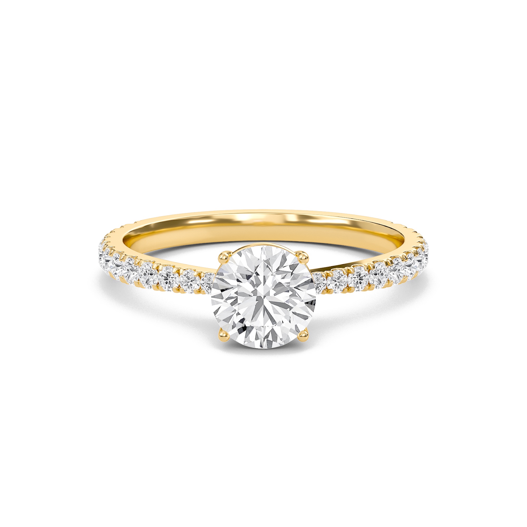 Round Elegant Pave Engagement Ring