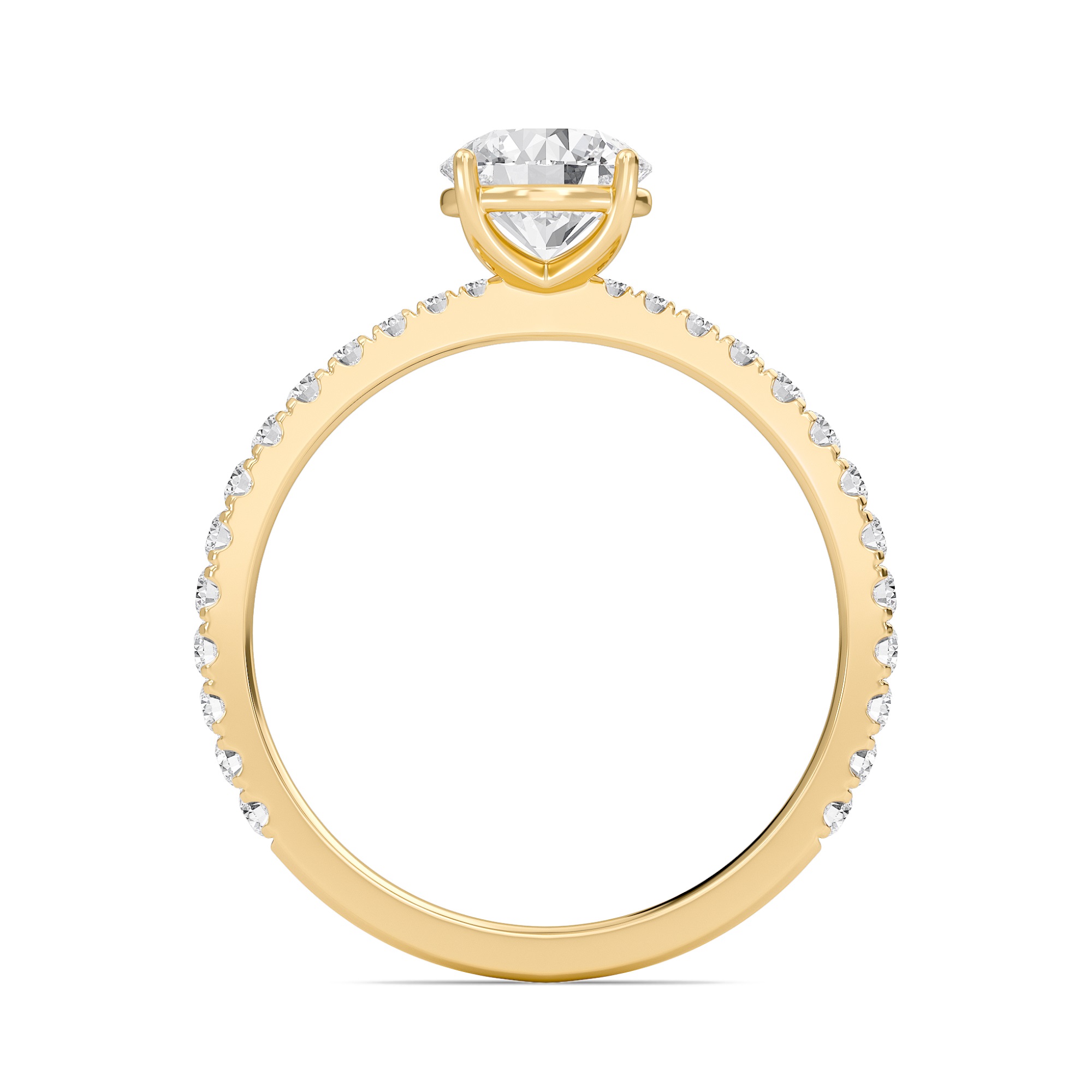 Round Elegant Pave Engagement Ring