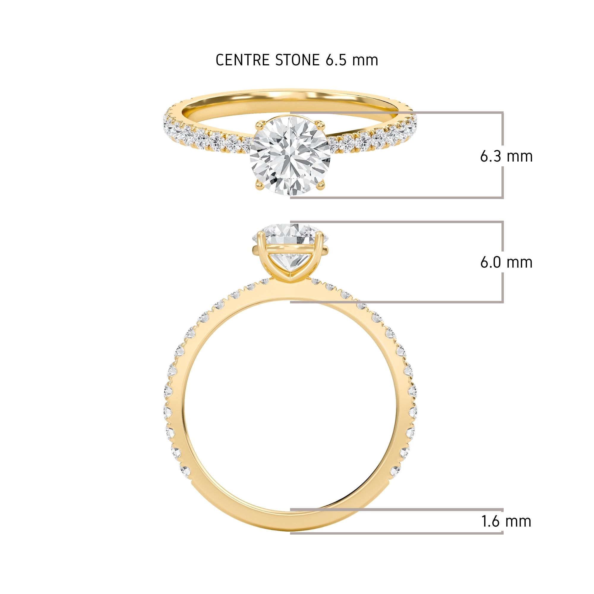 Round Elegant Pave Engagement Ring