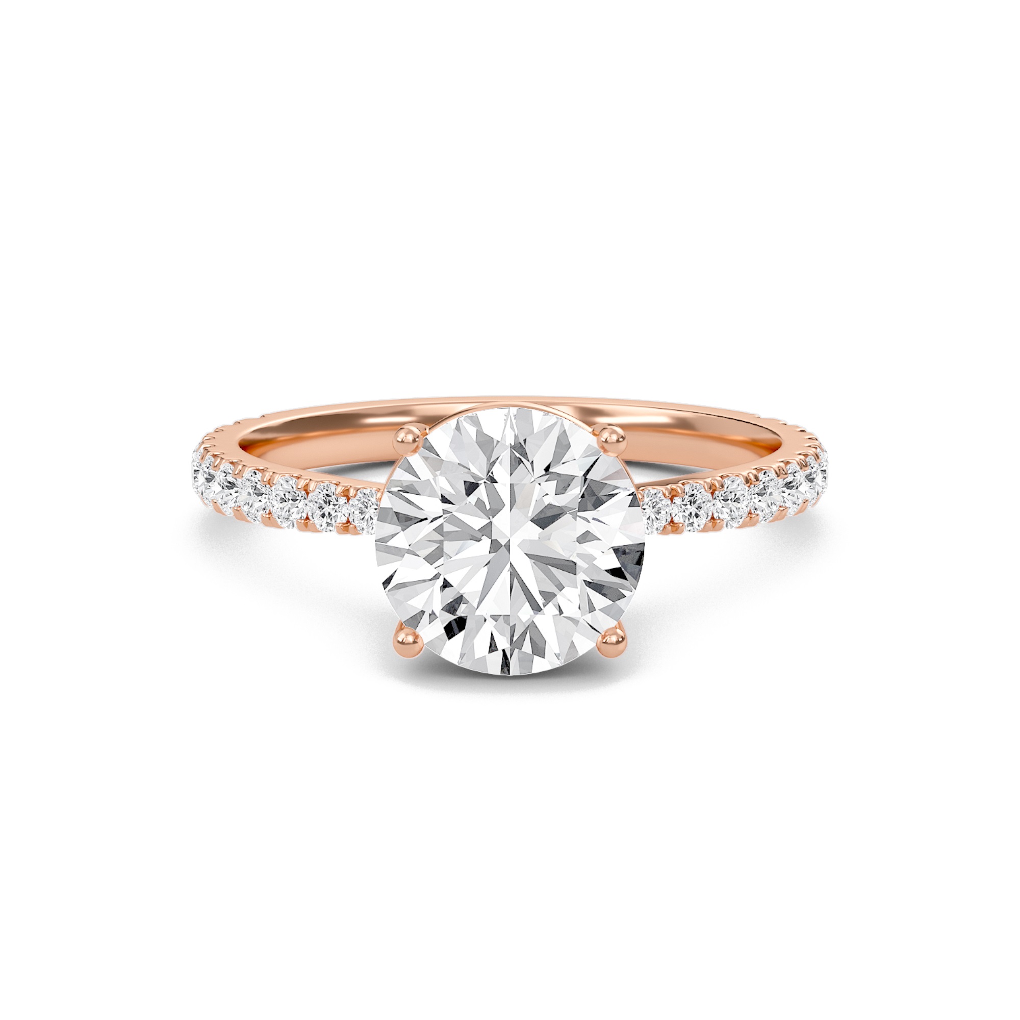 Round Elegant Pave Engagement Ring