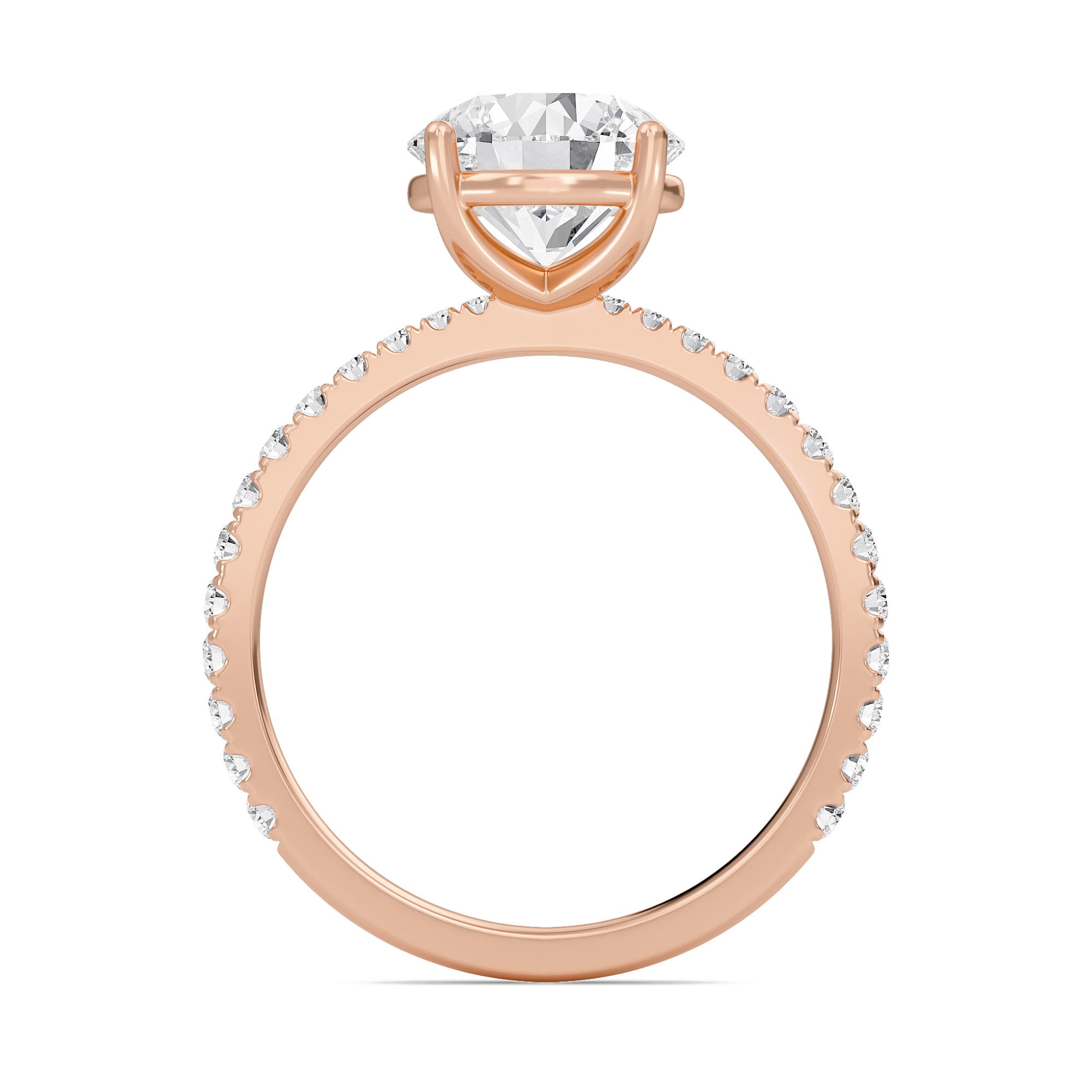 Round Elegant Pave Engagement Ring