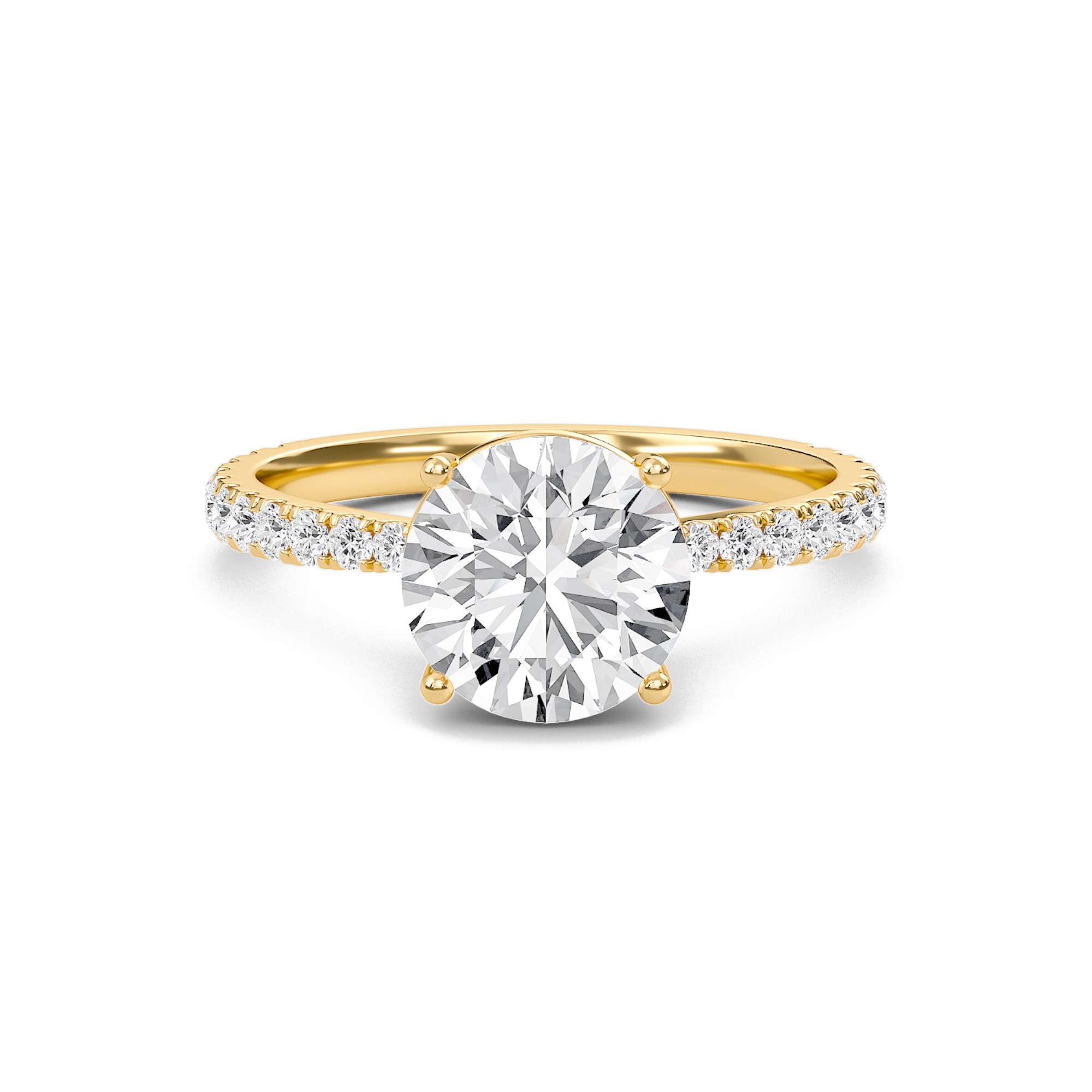 Round Elegant Pave Engagement Ring