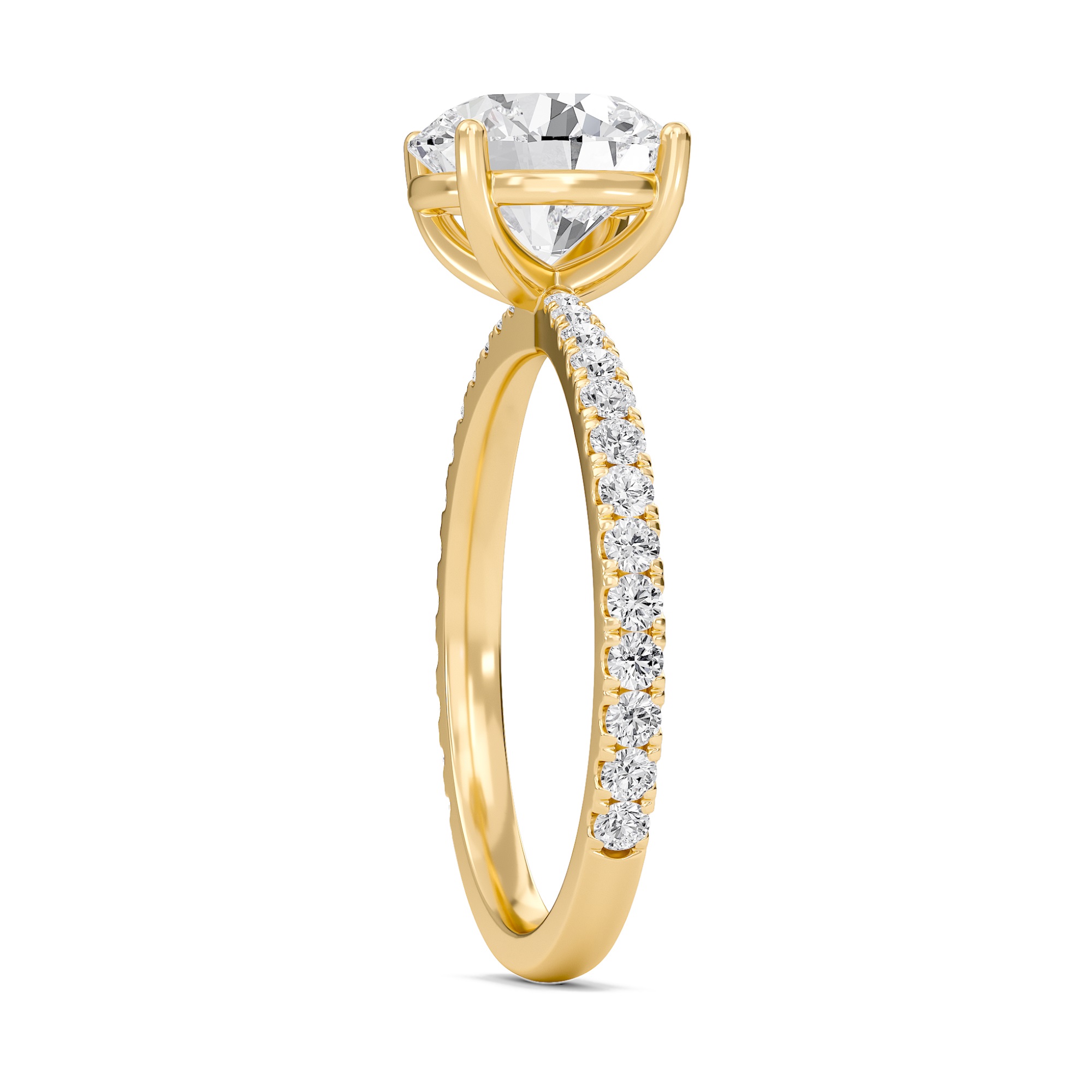 Round Elegant Pave Engagement Ring