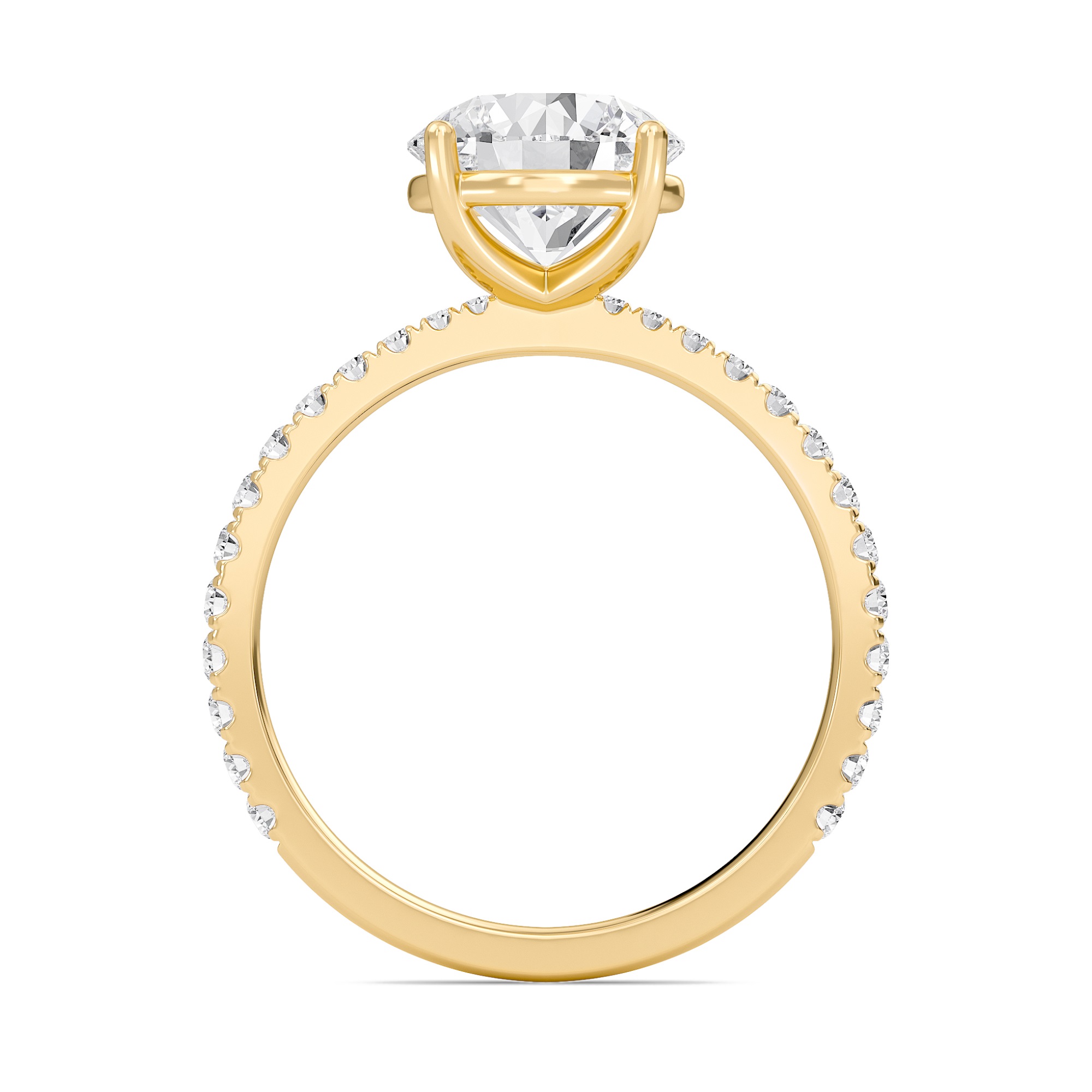 Round Elegant Pave Engagement Ring