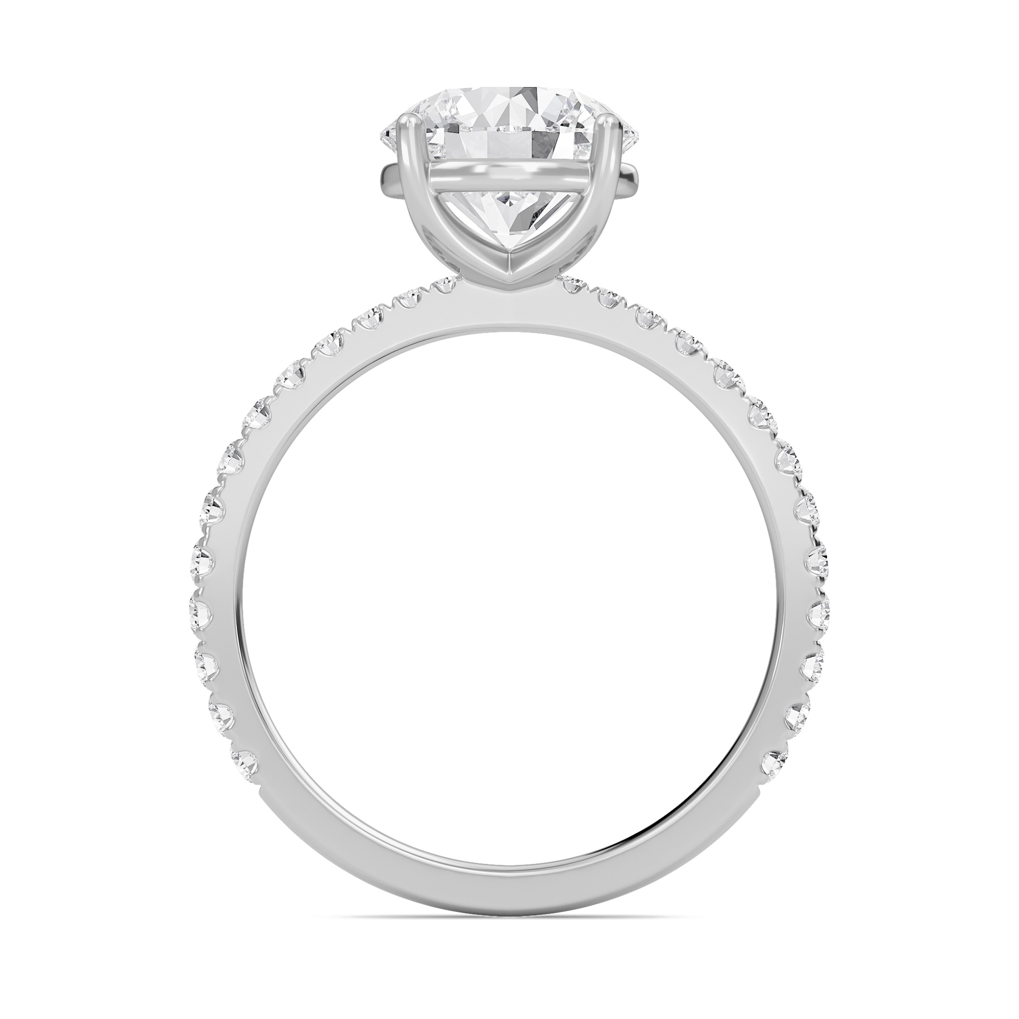 Round Elegant Pave Engagement Ring