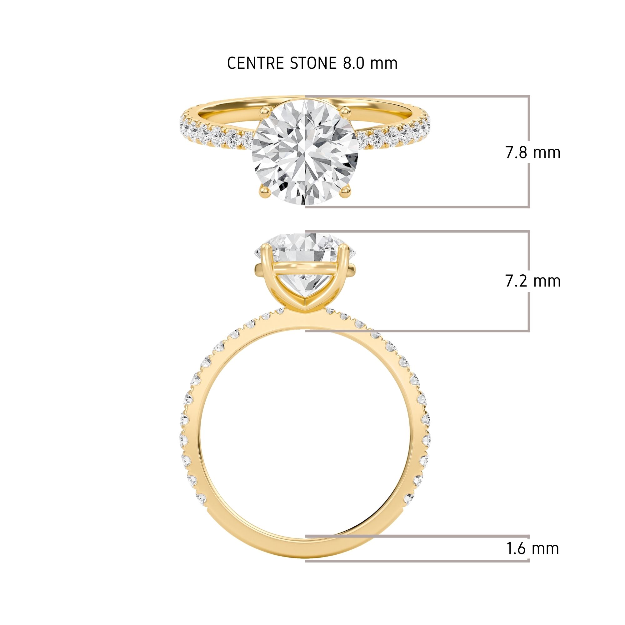 Round Elegant Pave Engagement Ring