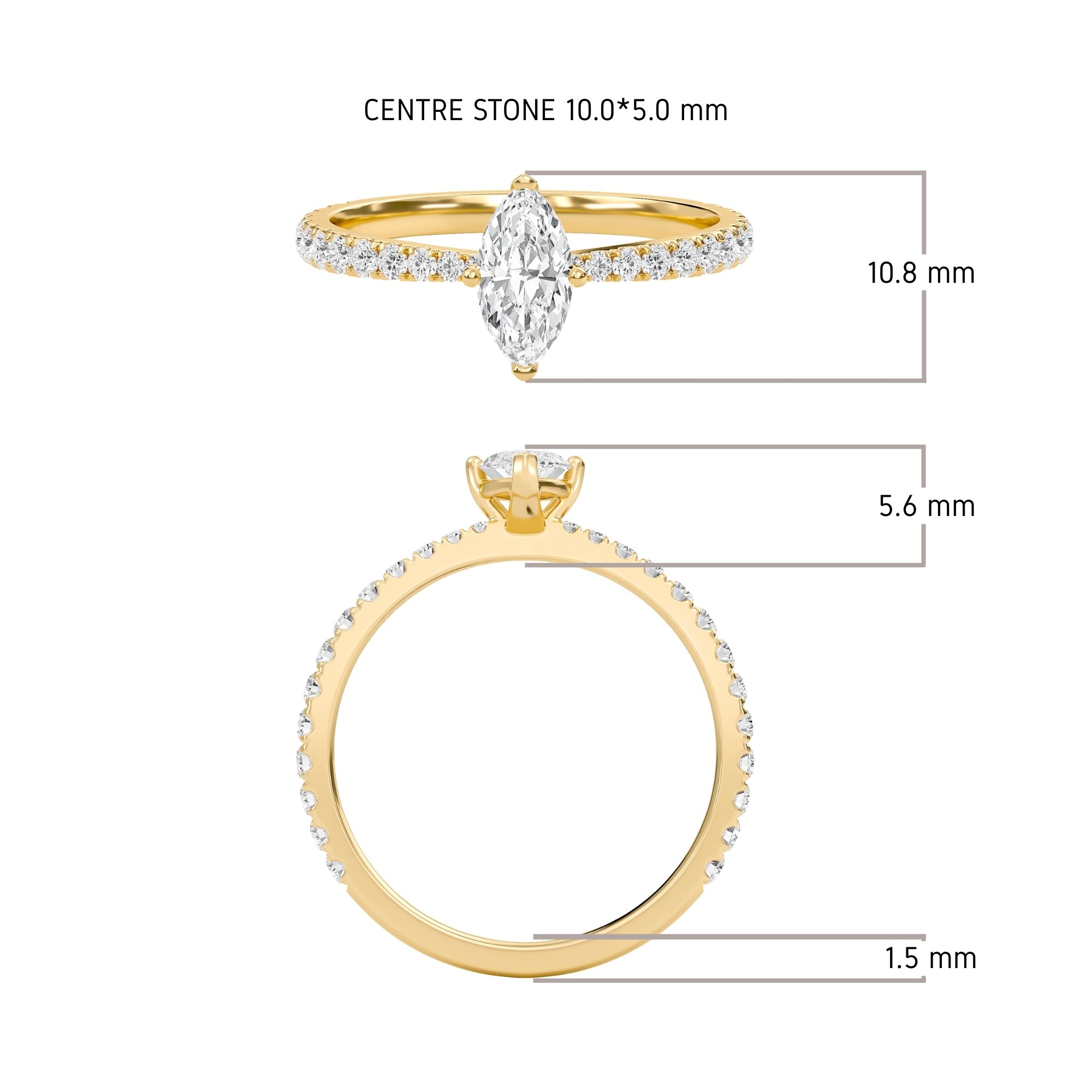 Marquise Elegant Pave Engagement Ring