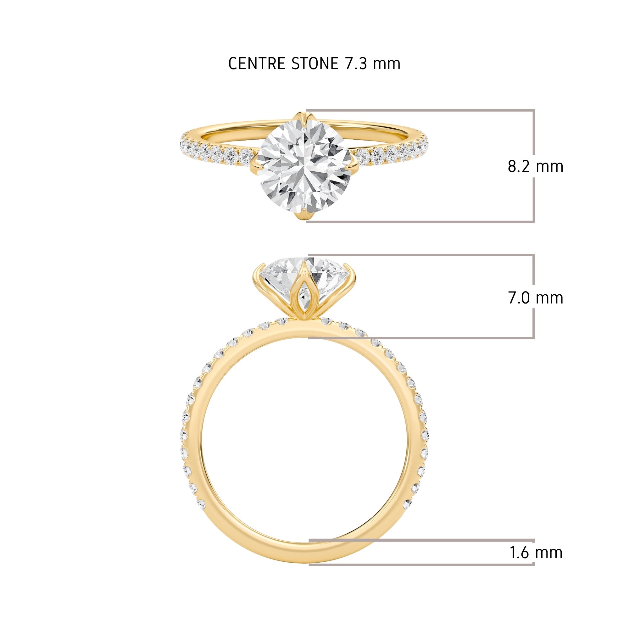 Pave Claw Prong Engagement Ring