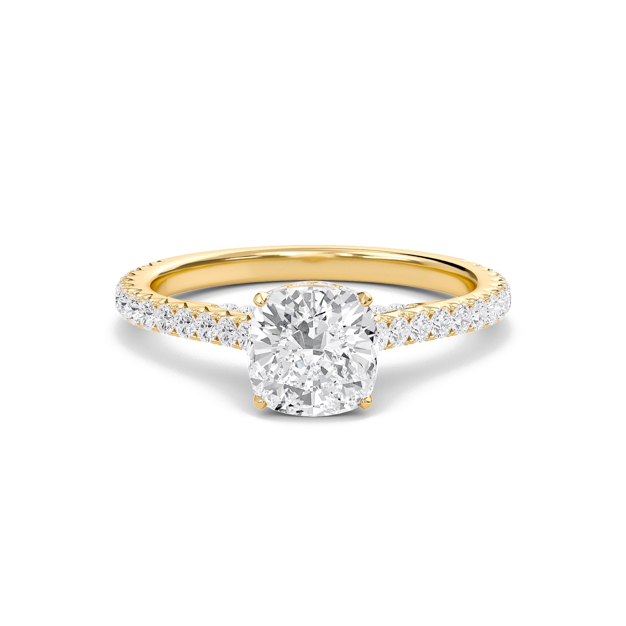 Cathedral Pave Gallery Engagement Ring