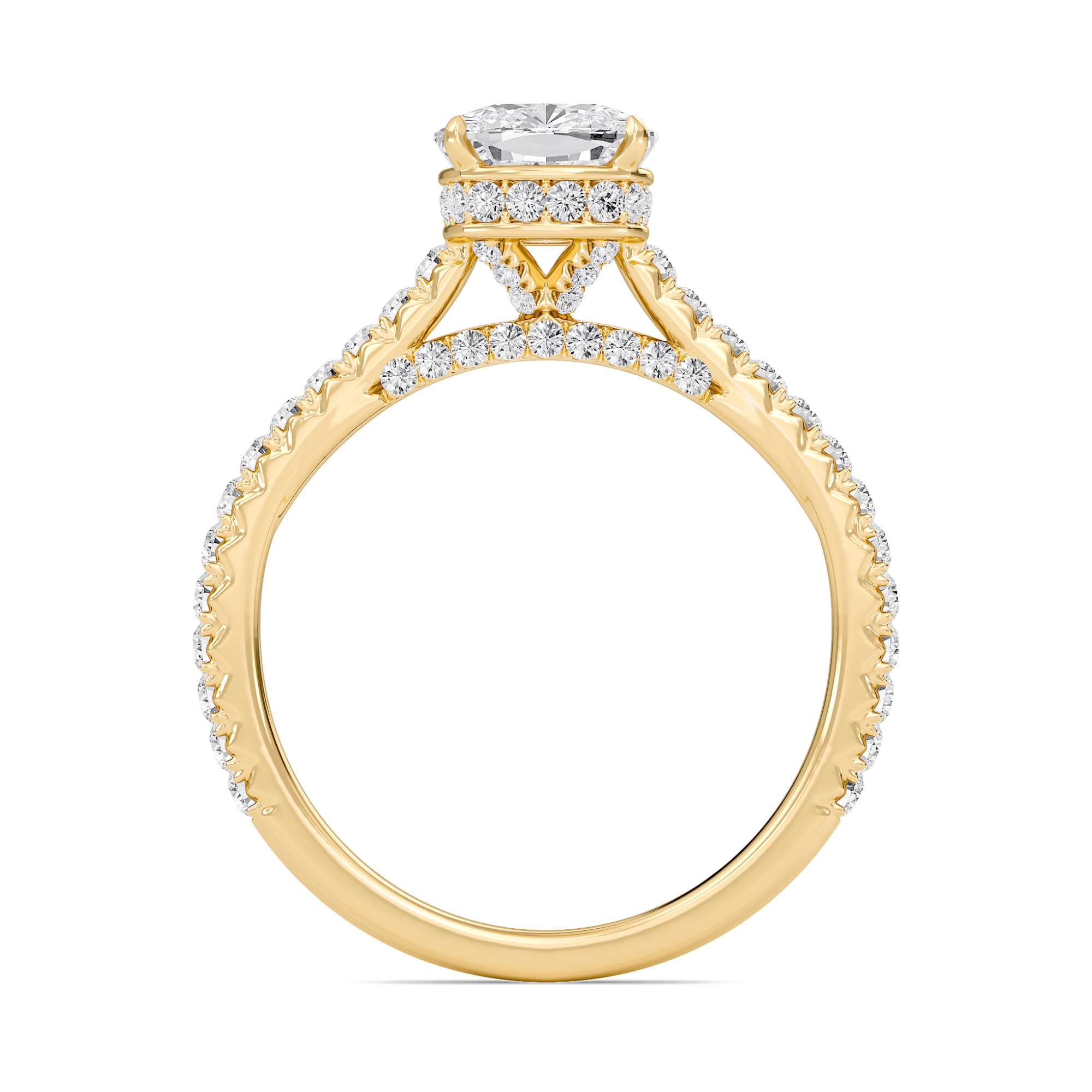Cathedral Pave Gallery Engagement Ring