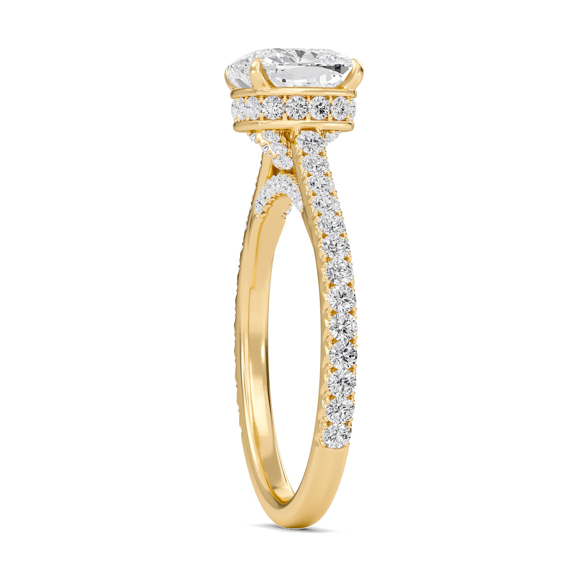 Cathedral Pave Gallery Engagement Ring
