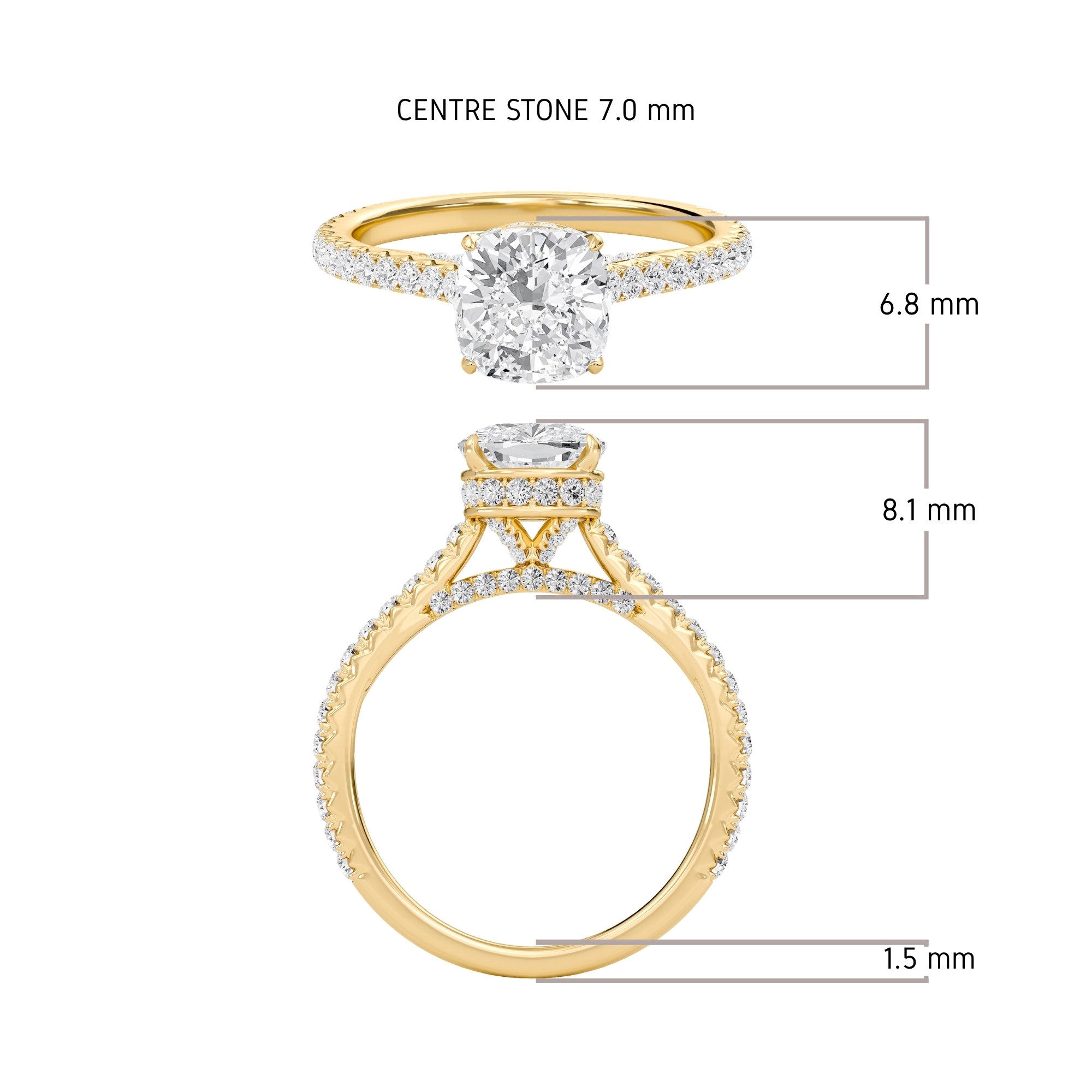 Cathedral Pave Gallery Engagement Ring