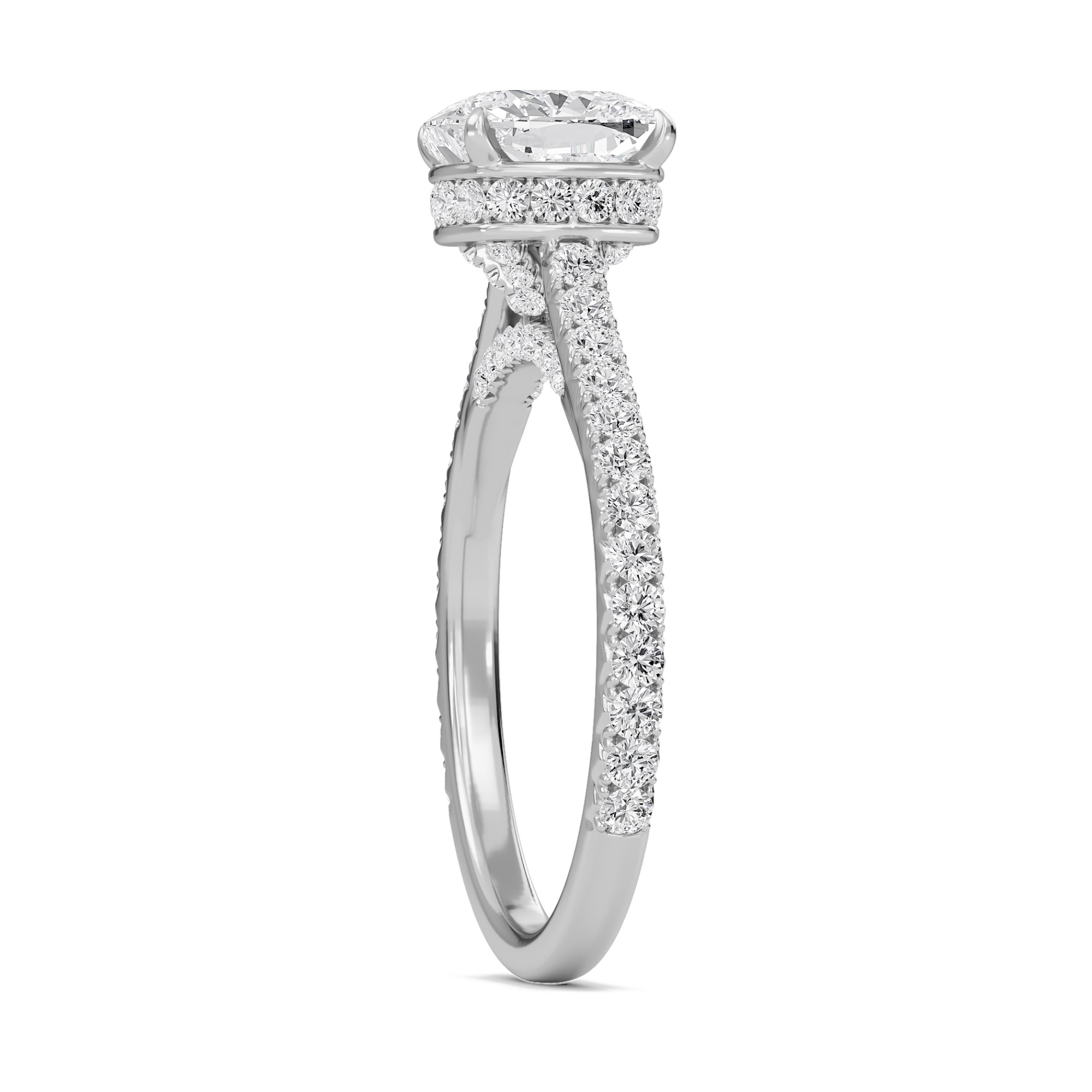 Cathedral Pave Gallery Engagement Ring