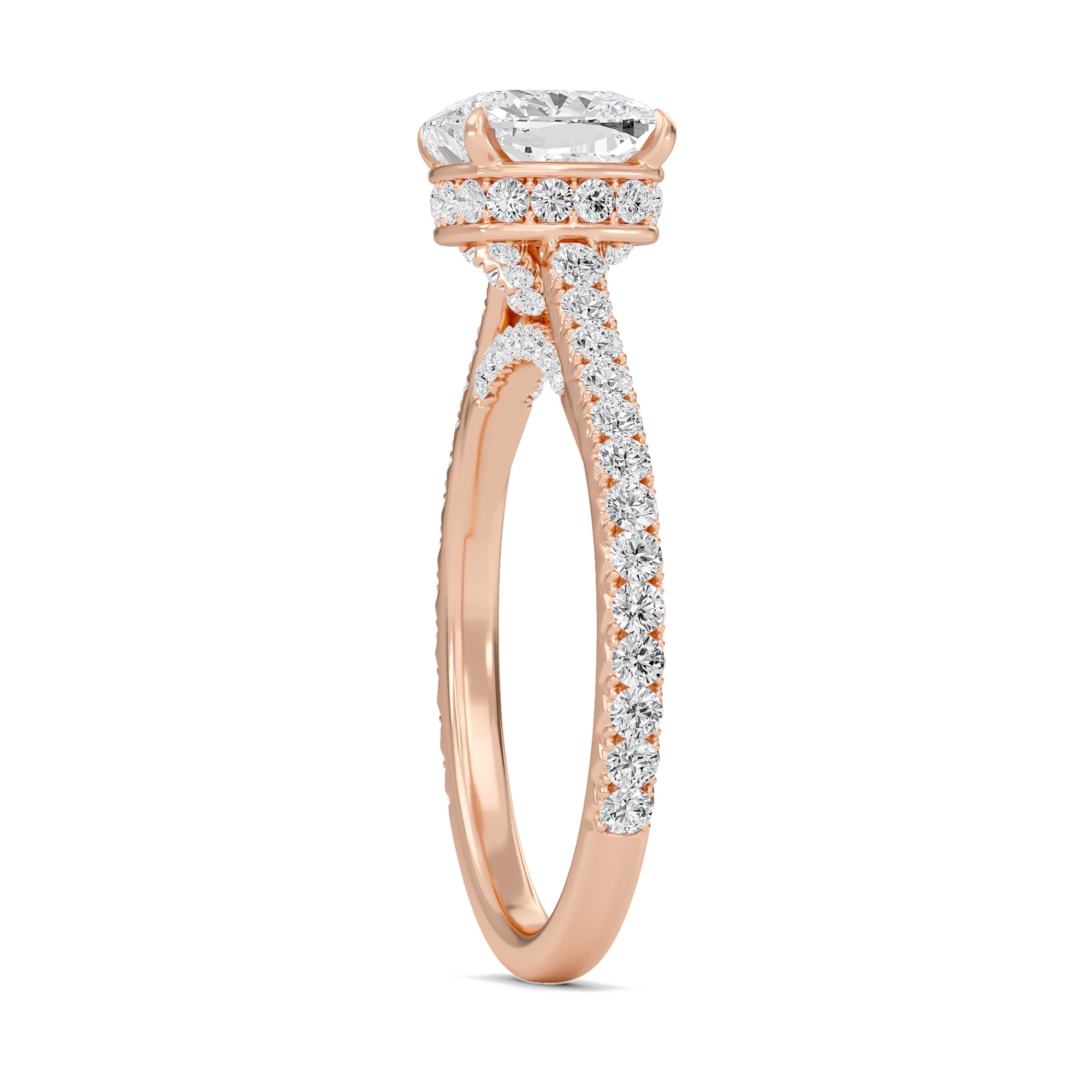 Cathedral Pave Gallery Engagement Ring