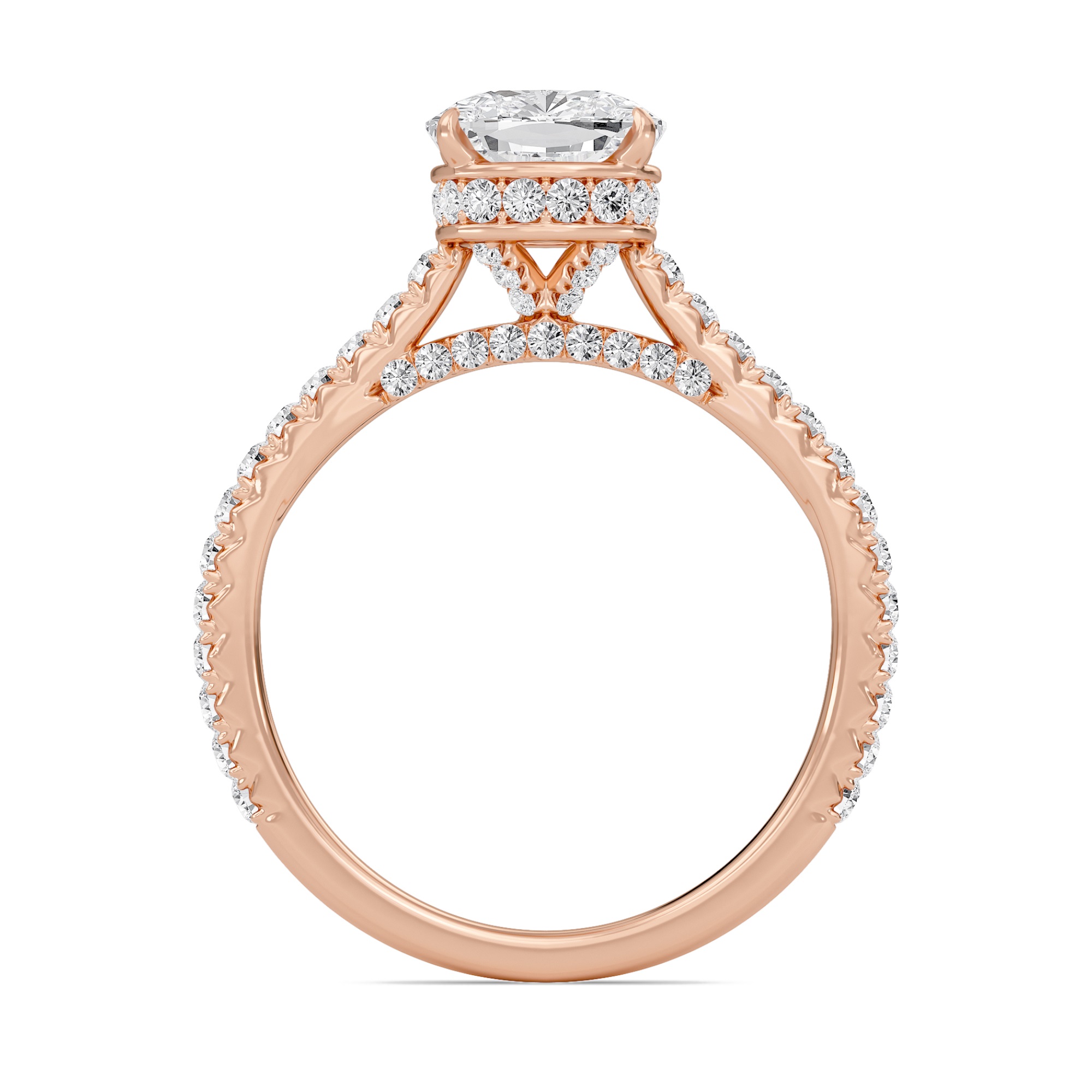 Cathedral Pave Gallery Engagement Ring
