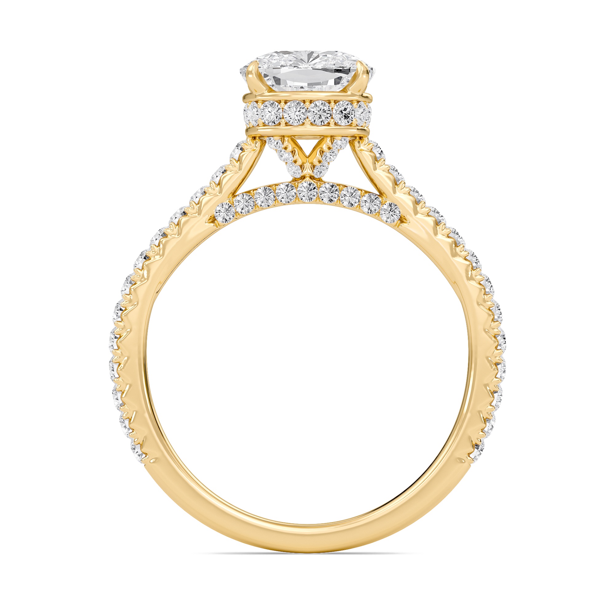 Cathedral Pave Gallery Engagement Ring