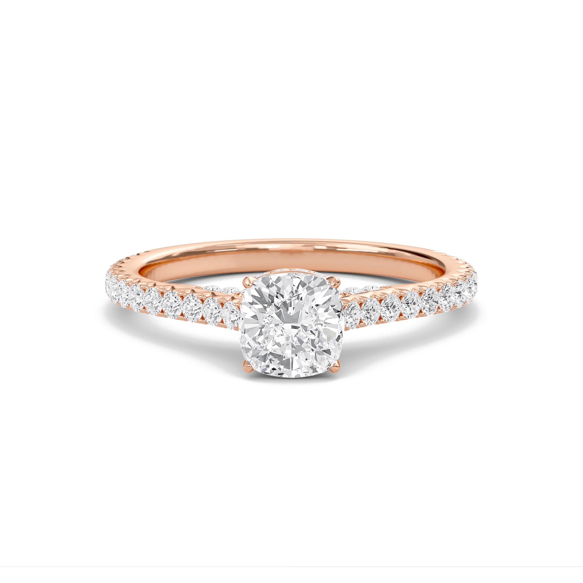Cathedral Pave Gallery Engagement Ring