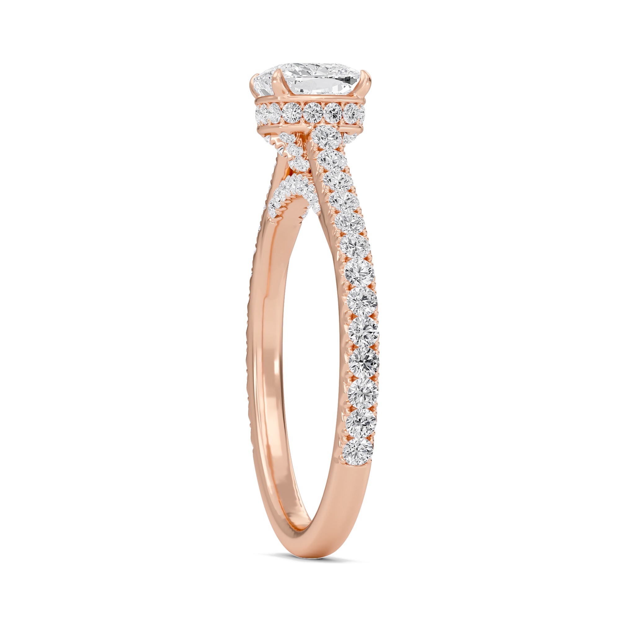 Cathedral Pave Gallery Engagement Ring