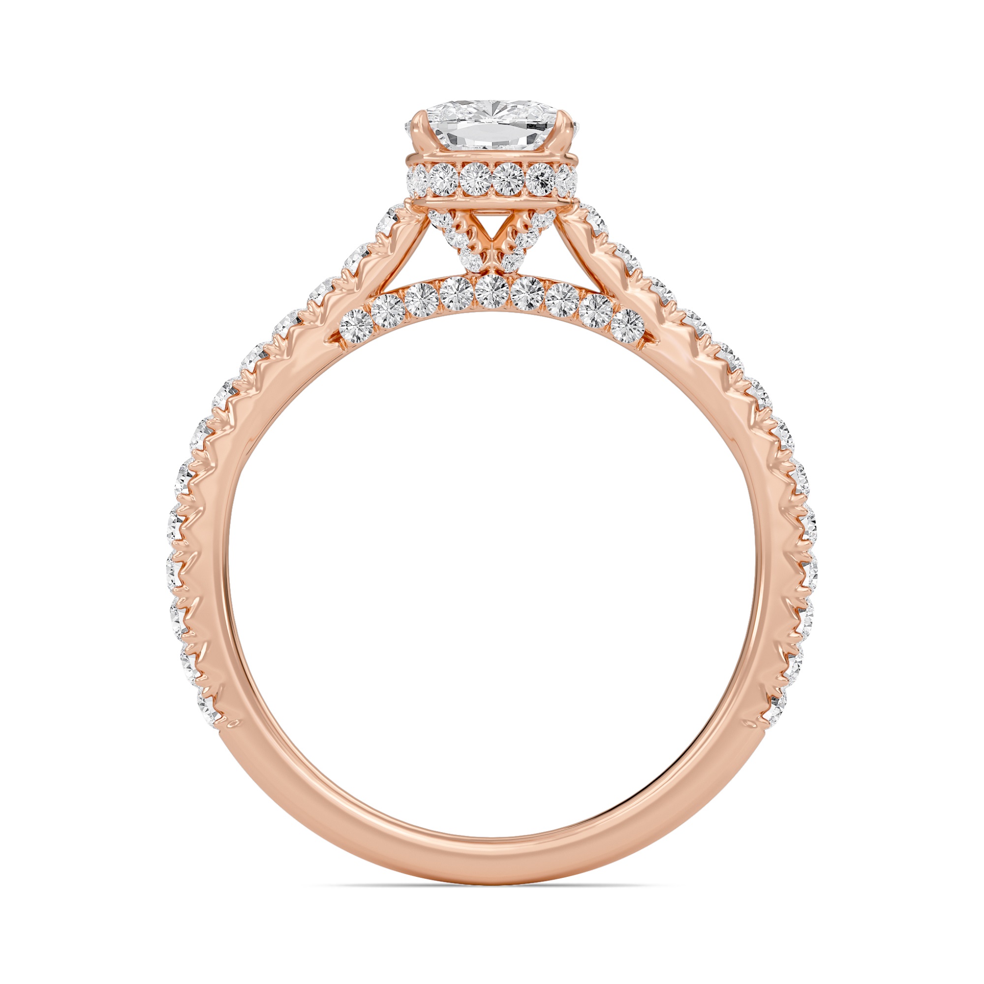 Cathedral Pave Gallery Engagement Ring