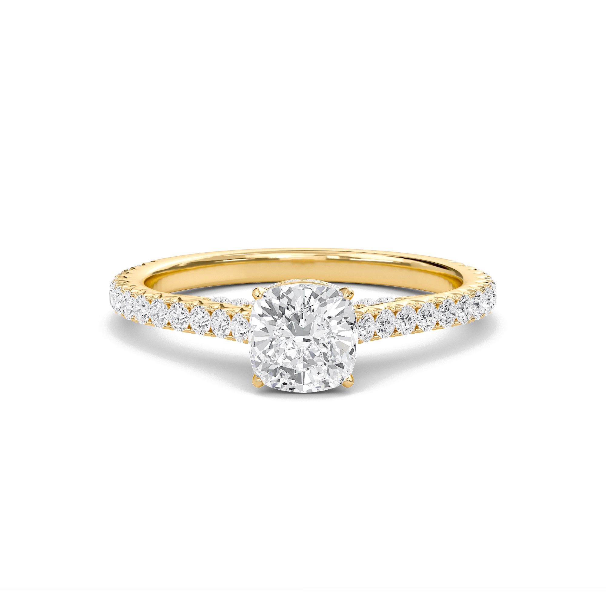 Cathedral Pave Gallery Engagement Ring