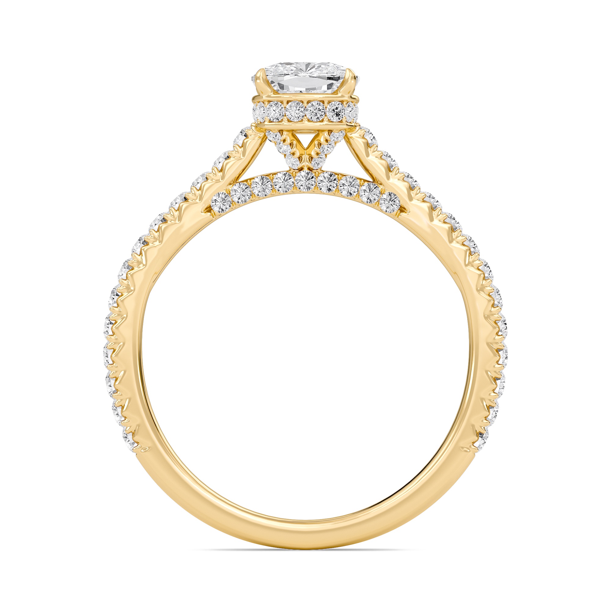 Cathedral Pave Gallery Engagement Ring