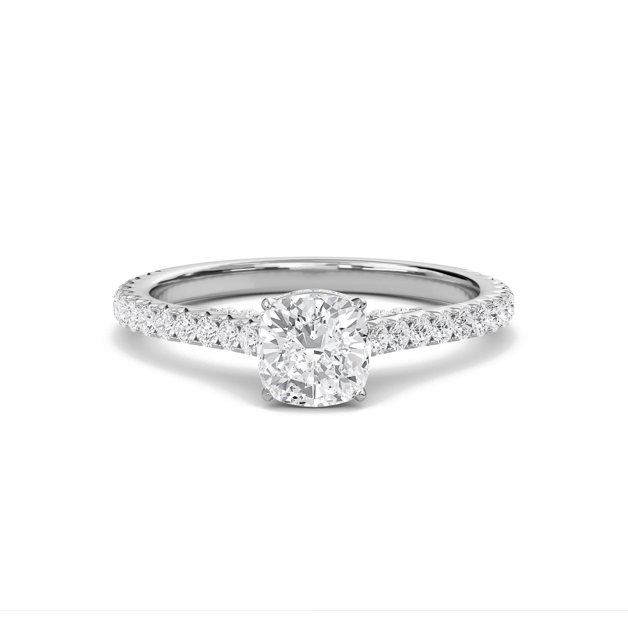 Cathedral Pave Gallery Engagement Ring