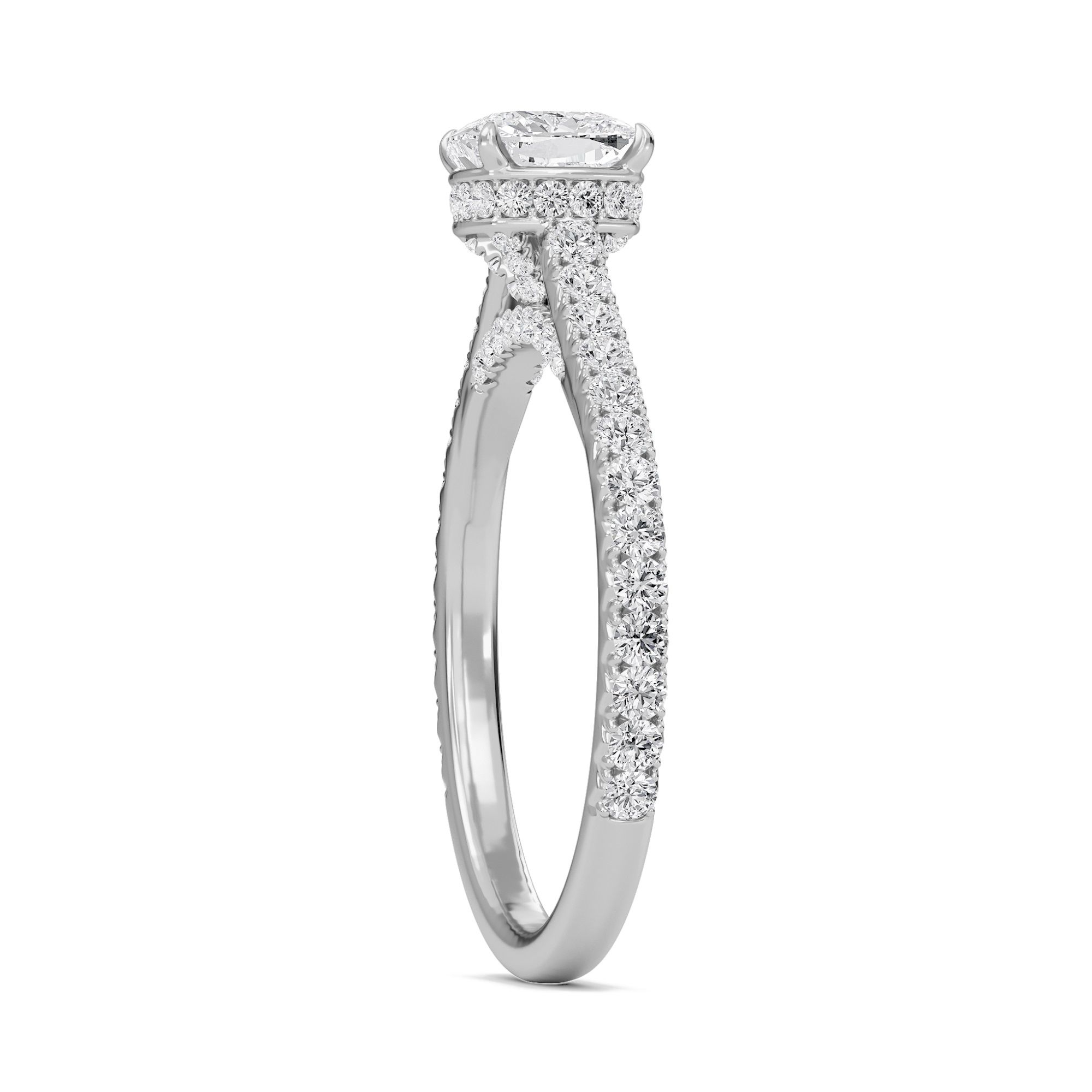 Cathedral Pave Gallery Engagement Ring