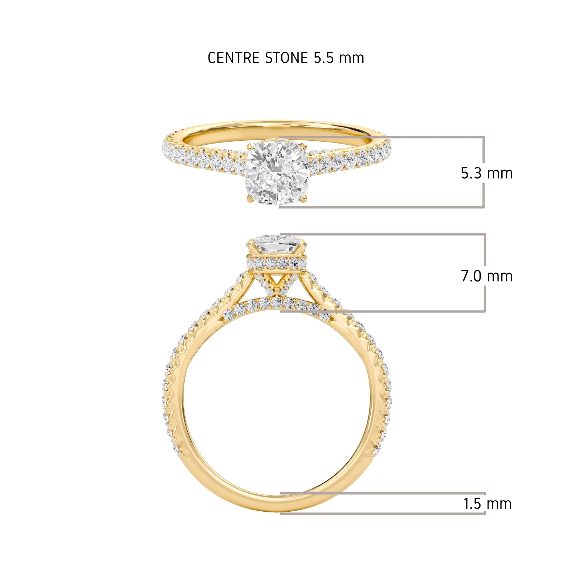 Cathedral Pave Gallery Engagement Ring