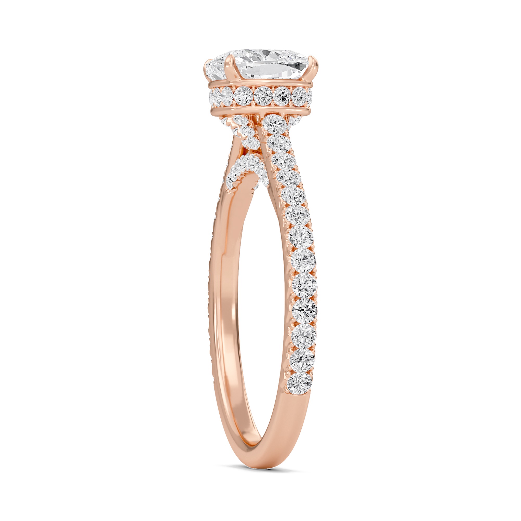 Cathedral Pave Gallery Engagement Ring