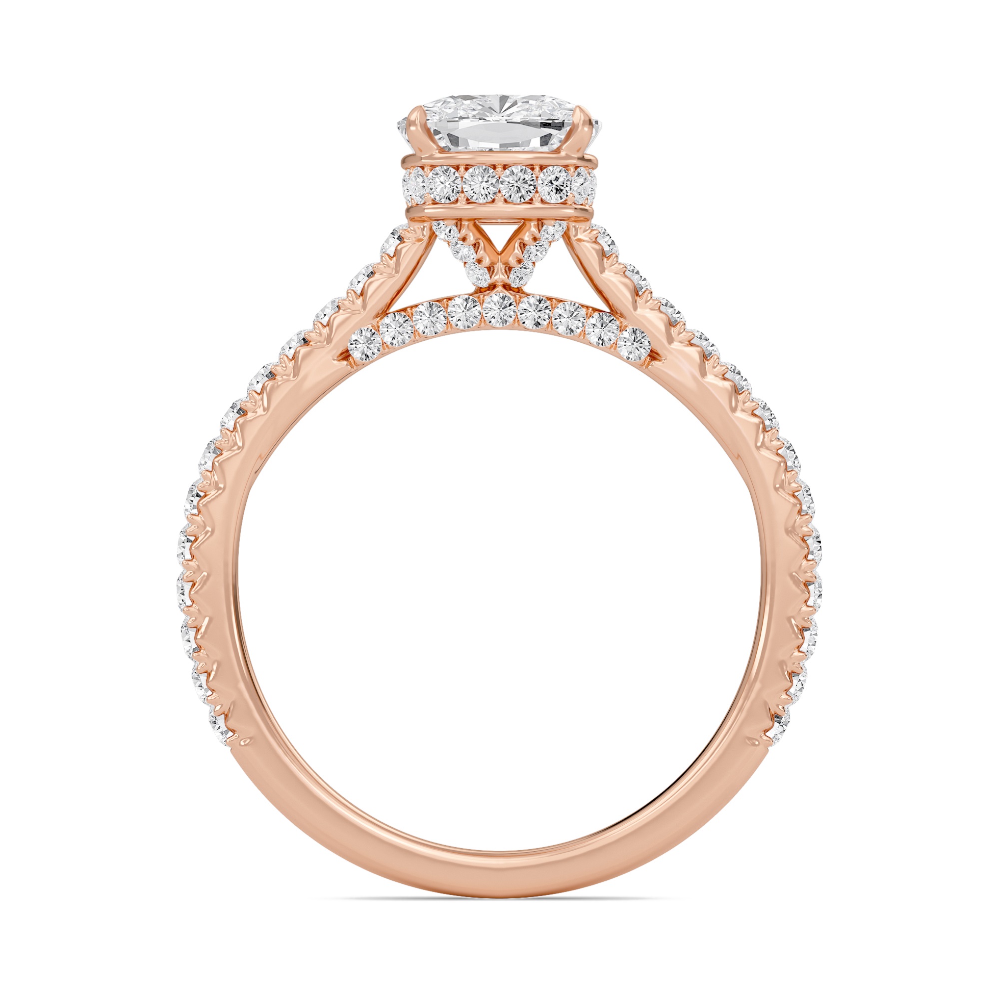 Cathedral Pave Gallery Engagement Ring