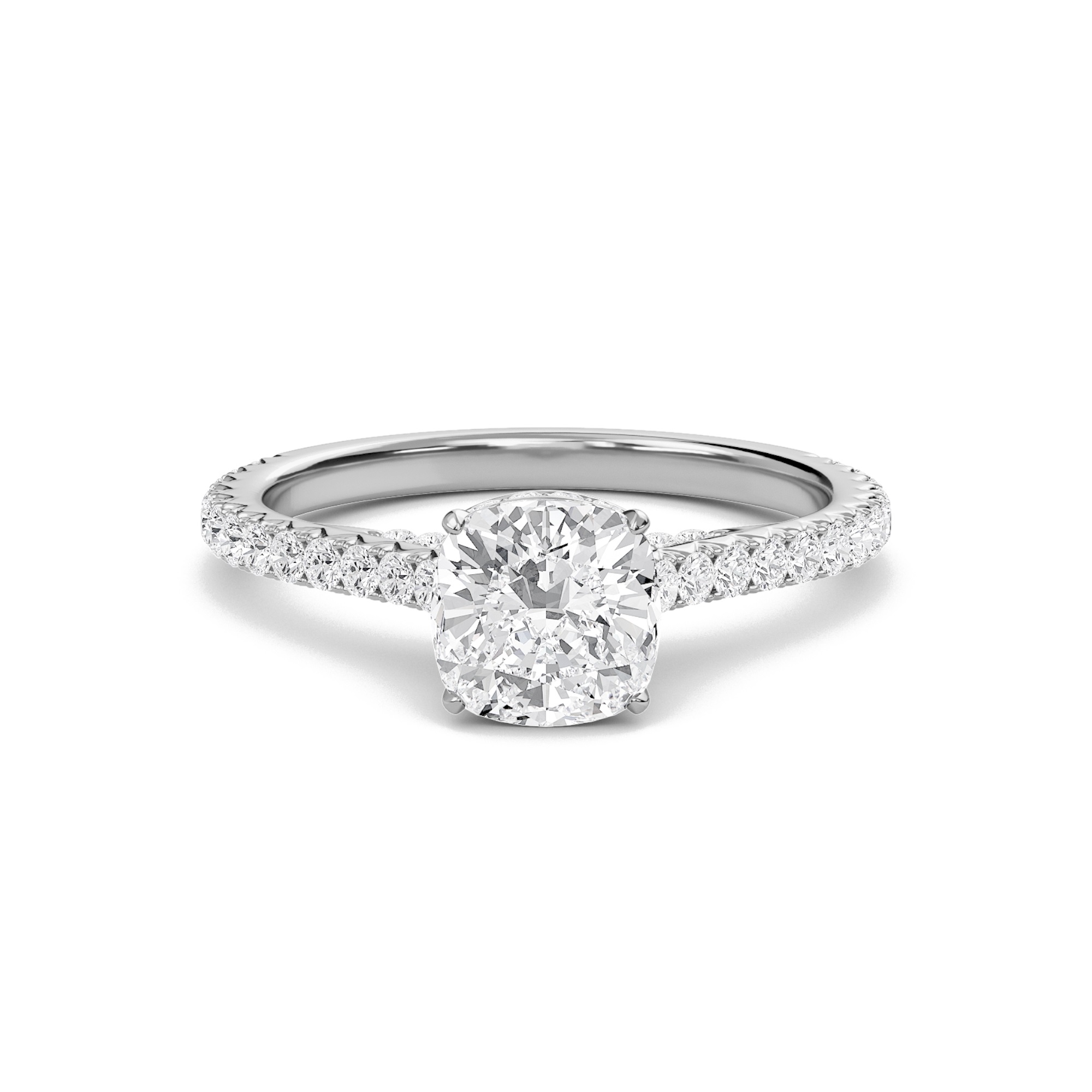 Cathedral Pave Gallery Engagement Ring