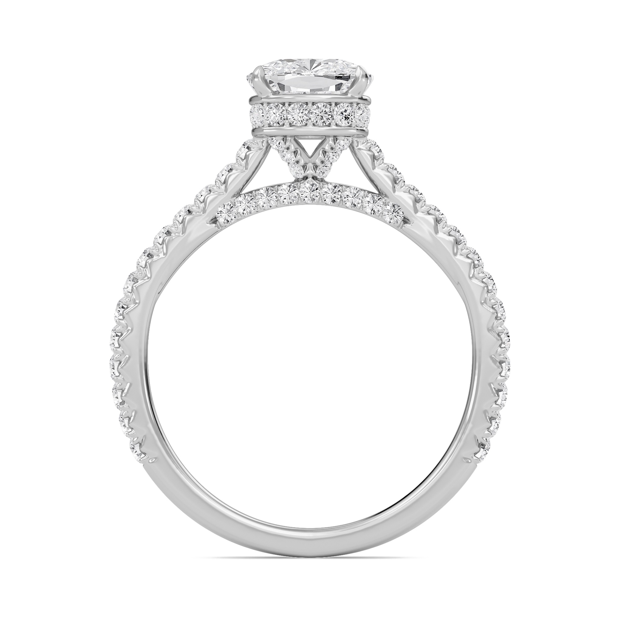 Cathedral Pave Gallery Engagement Ring