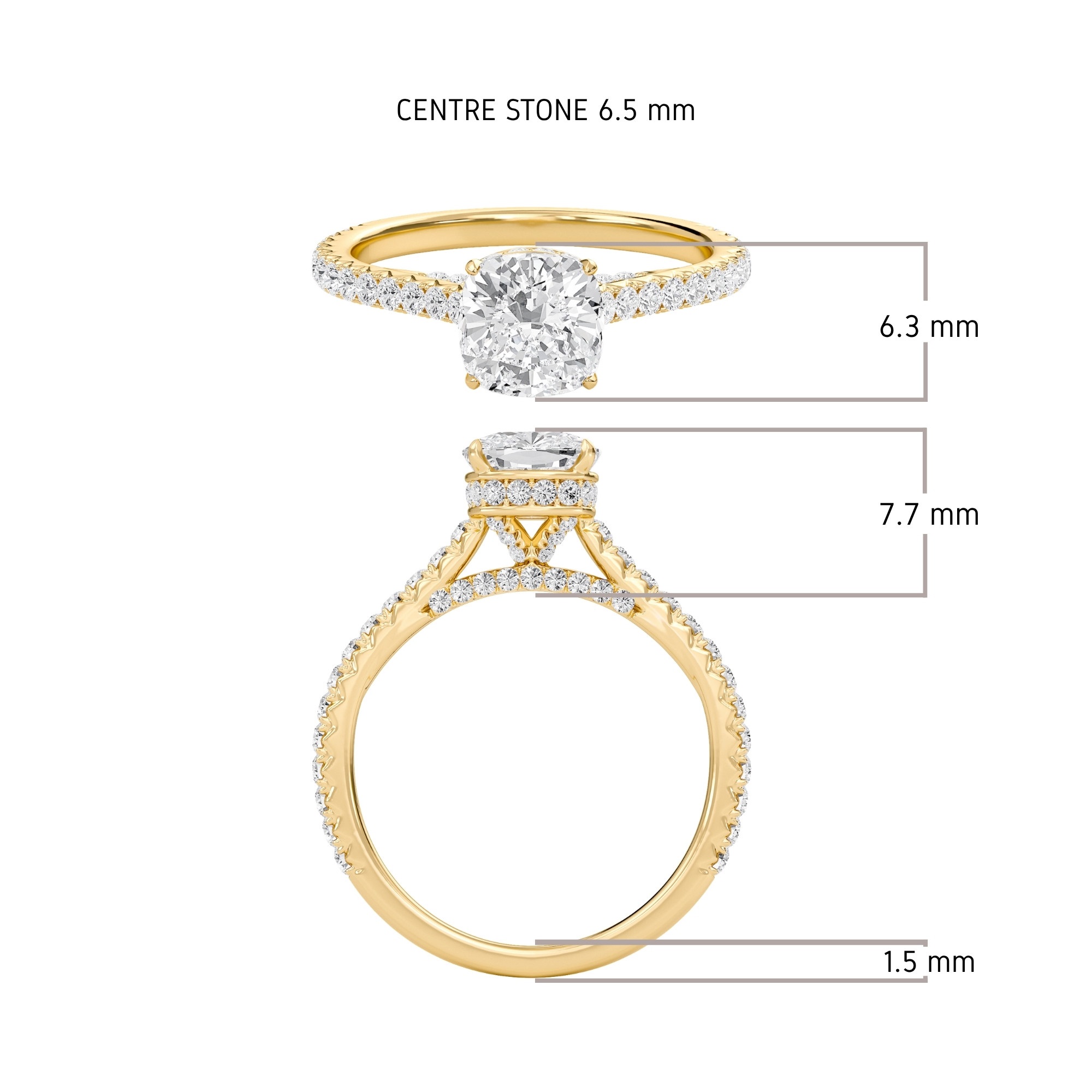 Cathedral Pave Gallery Engagement Ring