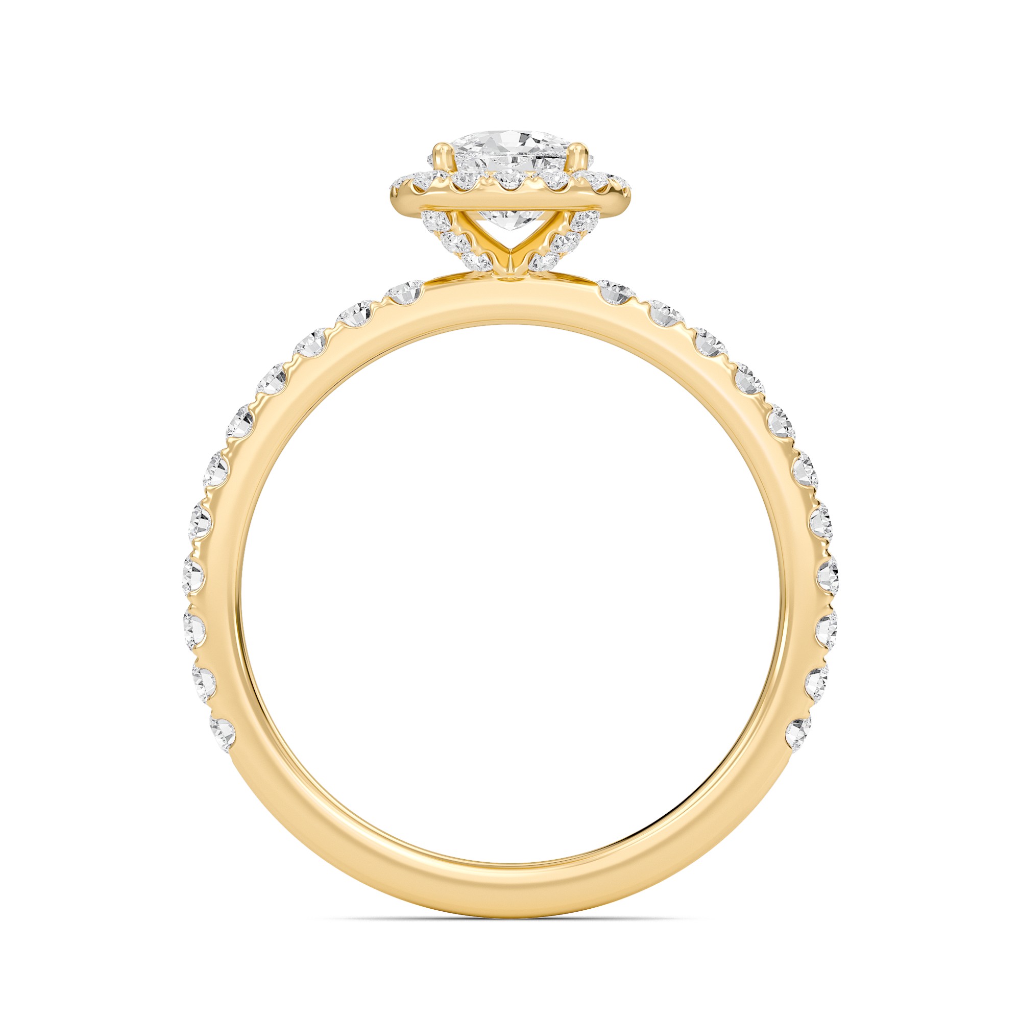Cushion Halo Embellished Prongs Ring