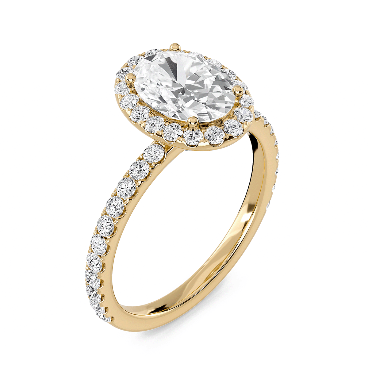 Oval Halo Embellished Prongs Ring