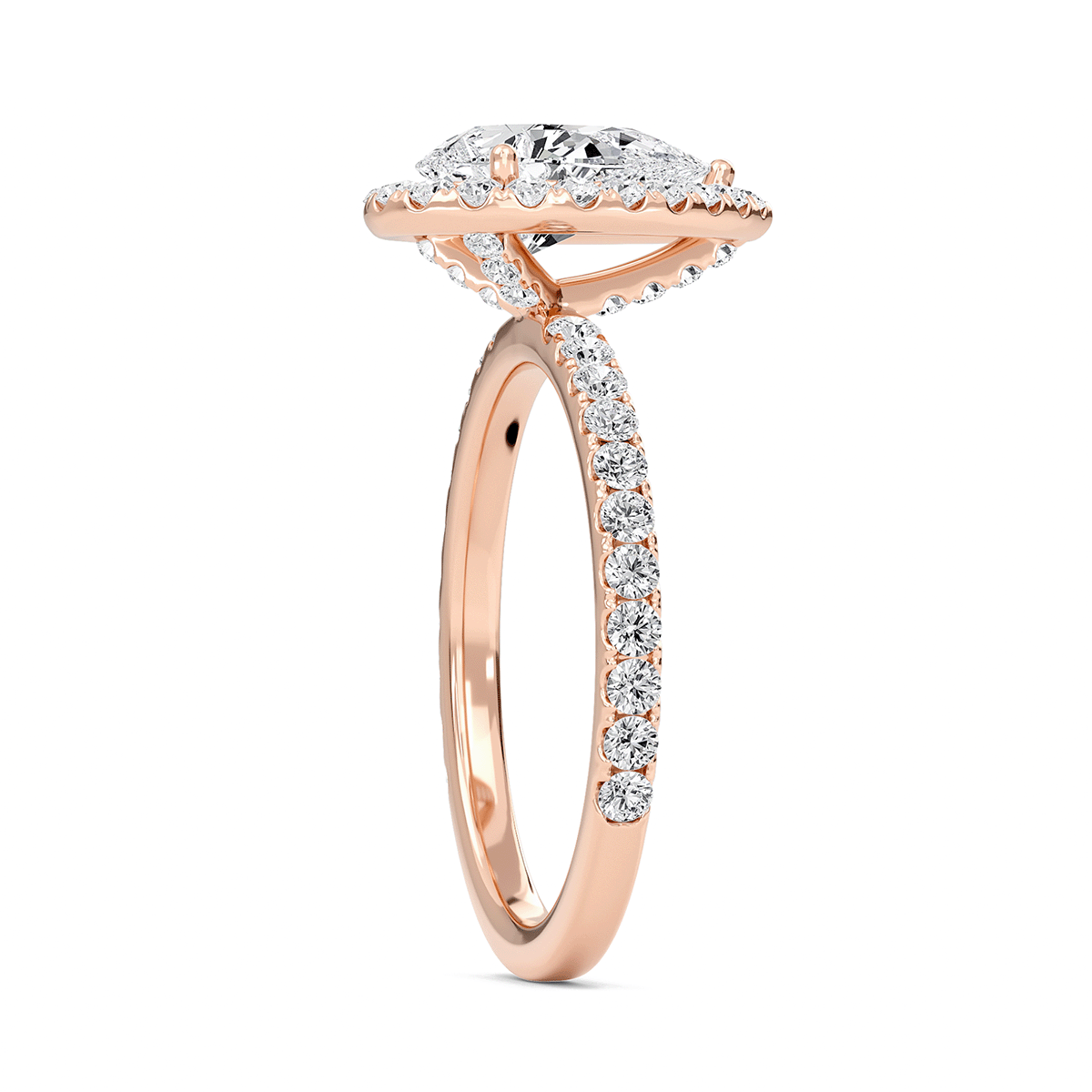 Pear Halo Embellished Prongs Ring