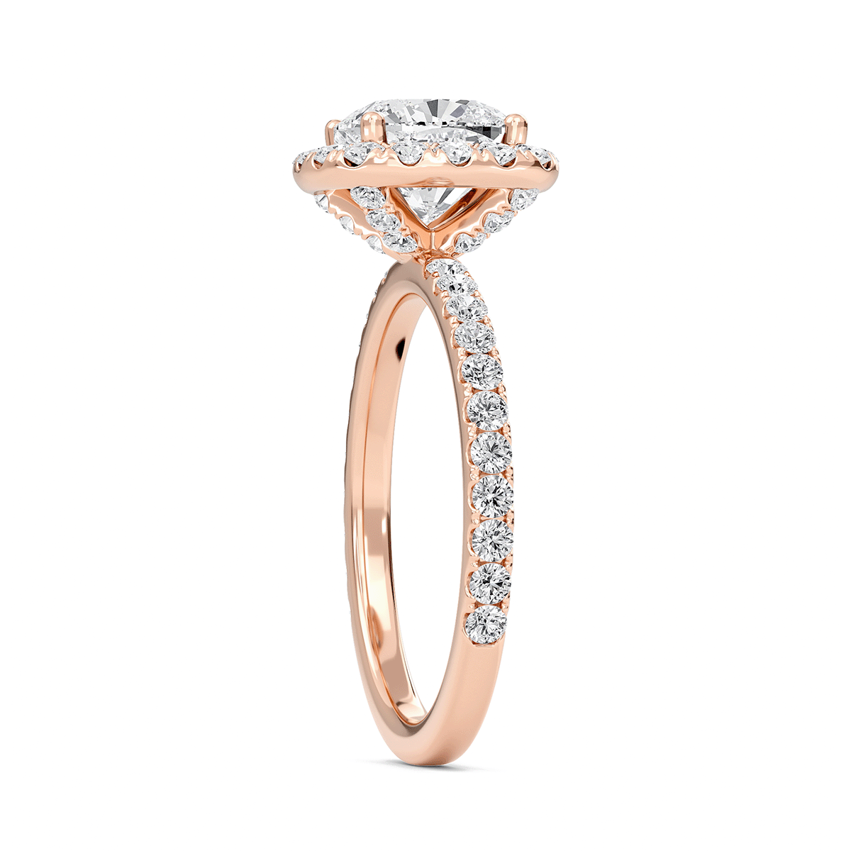 Cushion Halo Embellished Prongs Ring