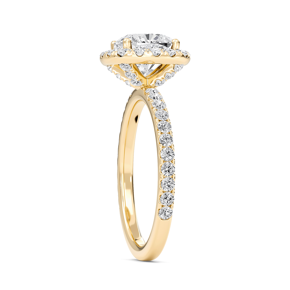 Cushion Halo Embellished Prongs Ring