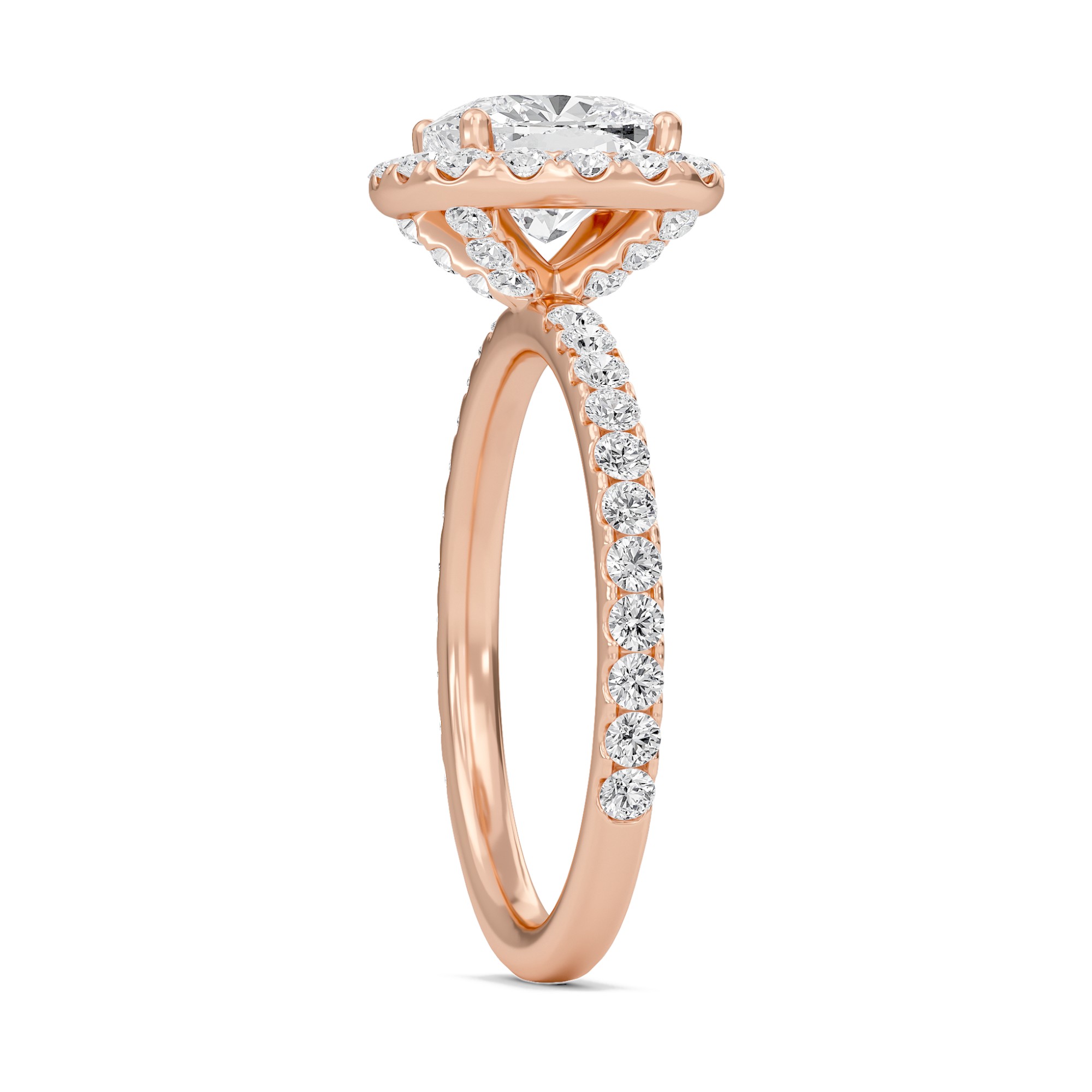Cushion Halo Embellished Prongs Ring