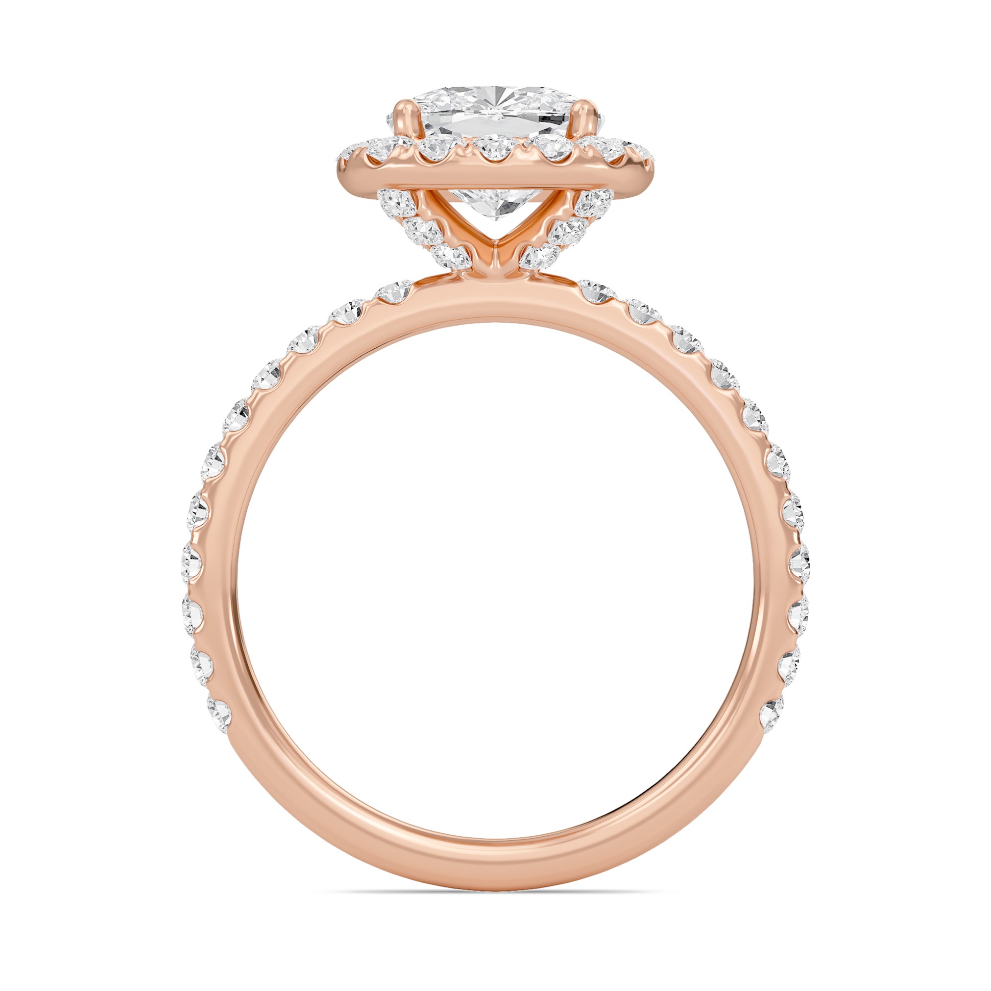 Cushion Halo Embellished Prongs Ring