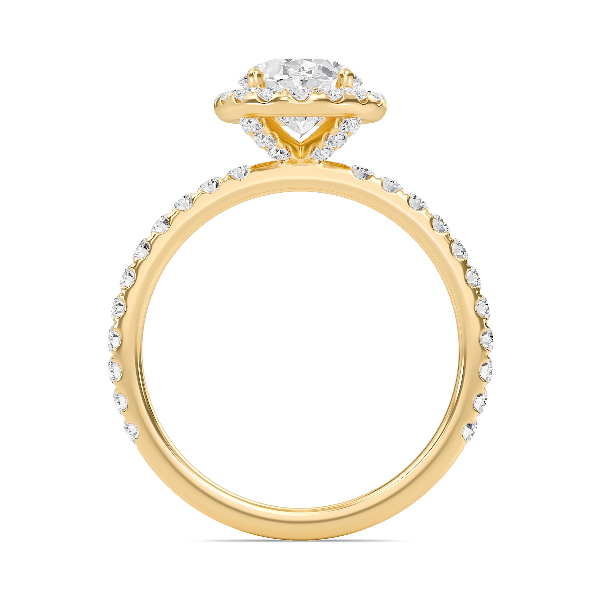 Oval Halo Embellished Prongs Ring